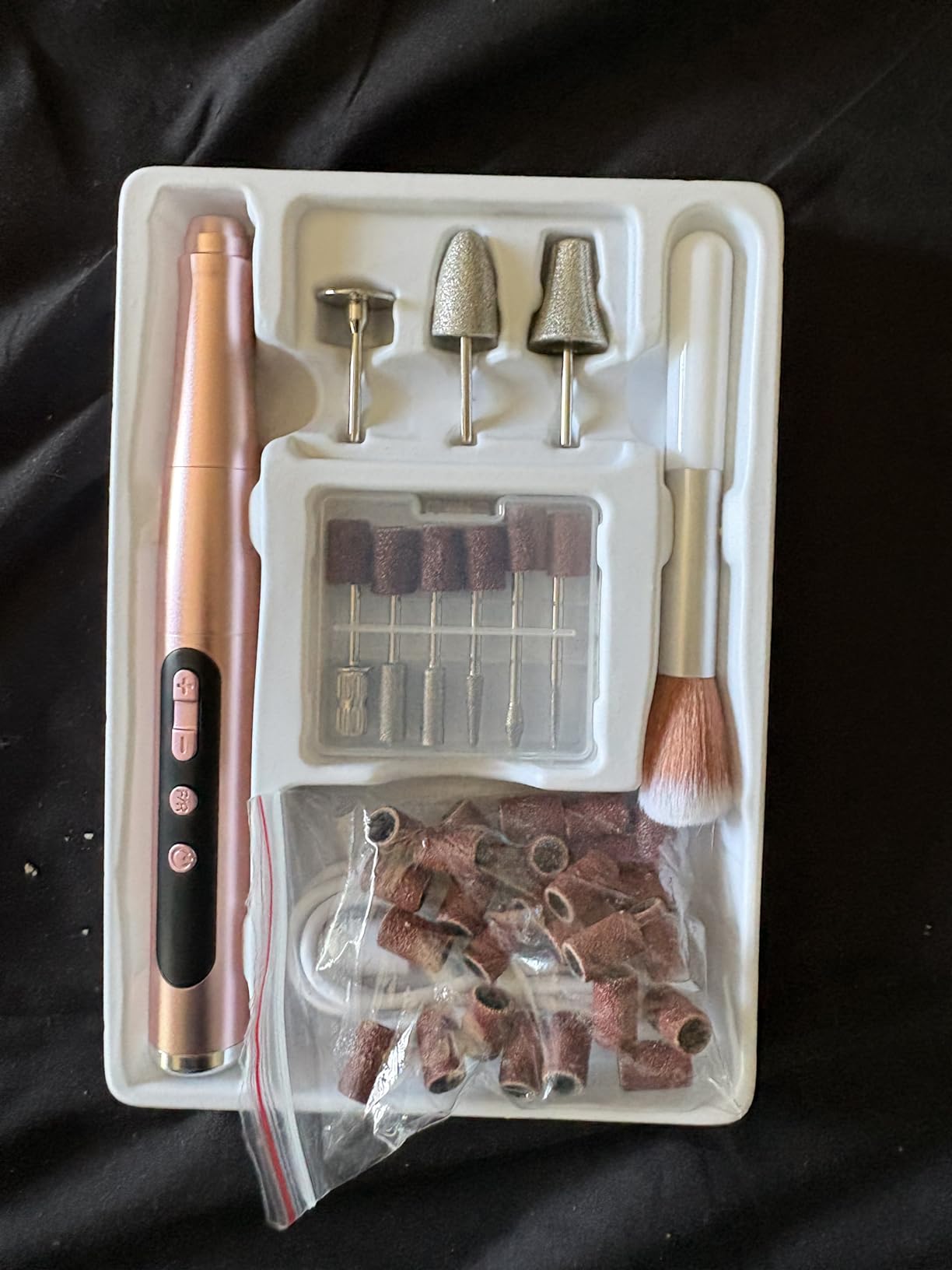Cordless Nail Drill 35000RPM, Rechargeable Nail File LCD Display, Portable Electric Nail File for Acrylic Gel Nails, Low Noise Low Vibration, 90gf.cm torque customer photo 2