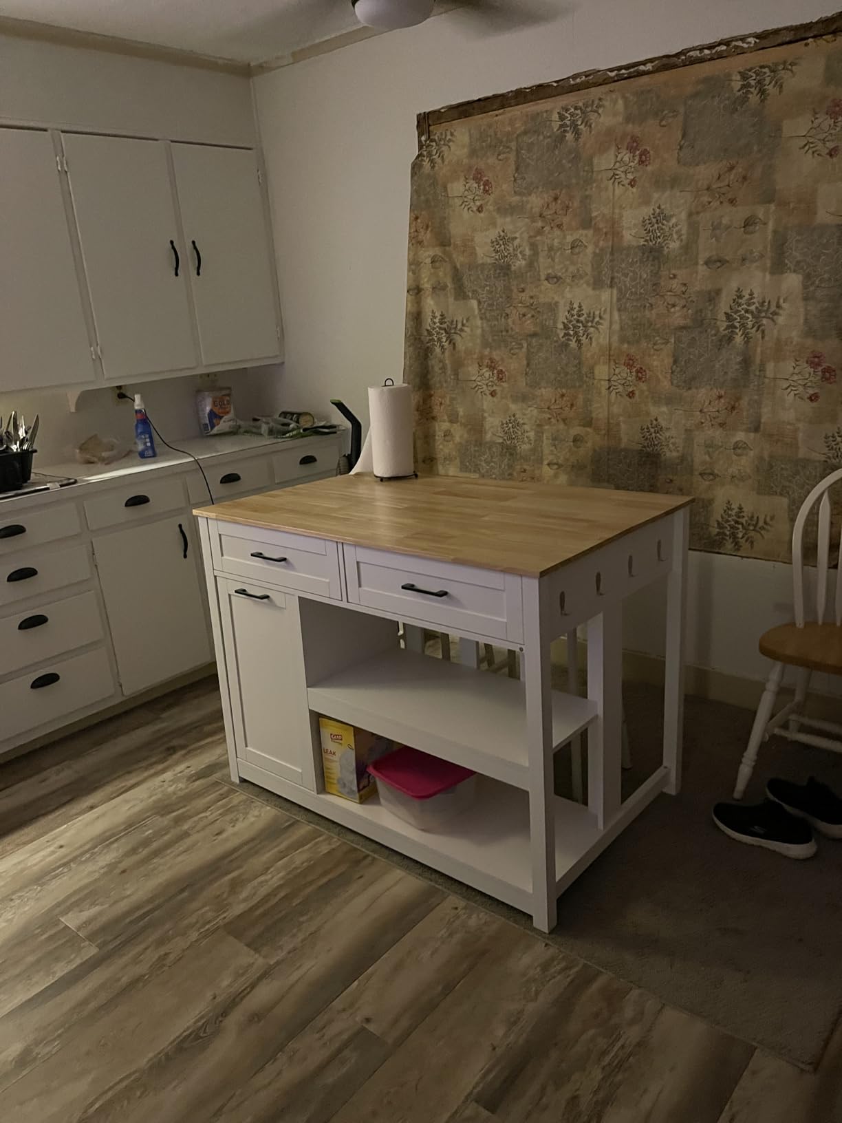 Kitchen Island with Storage and Seating Include 2 Bar Stools, 47