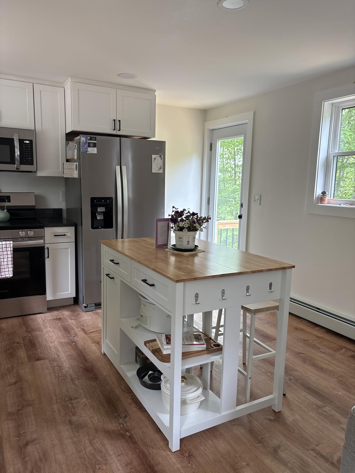 Kitchen Island with Storage and Seating Include 2 Bar Stools, 47