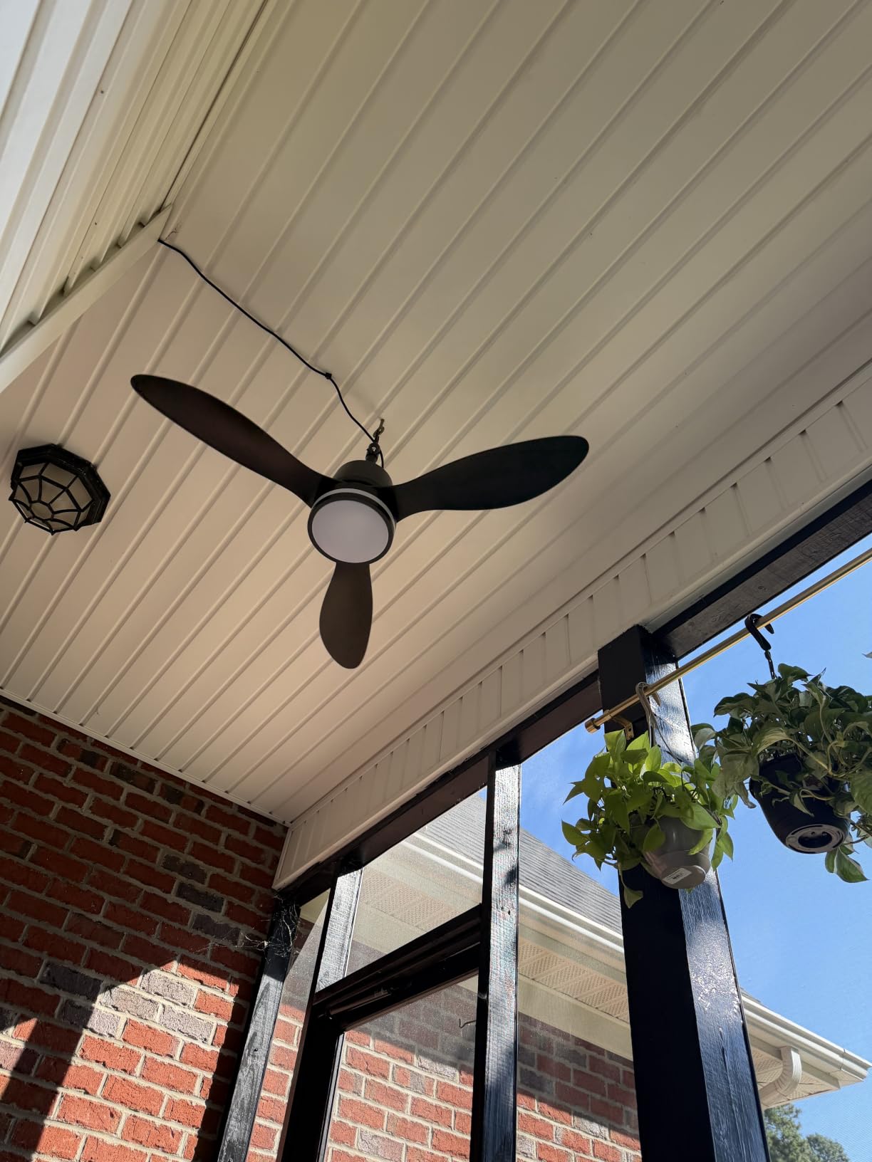 Amico 42 Inch Outdoor Ceiling Fans with Lights for Patios, IP65 Waterproof Gazebo Fan Remote Control, 3000-6000K, 6 Speeds, Hook Hanging Plug in Ceiling Fan for Patio Porch Pergola Garage Canopy customer photo 2