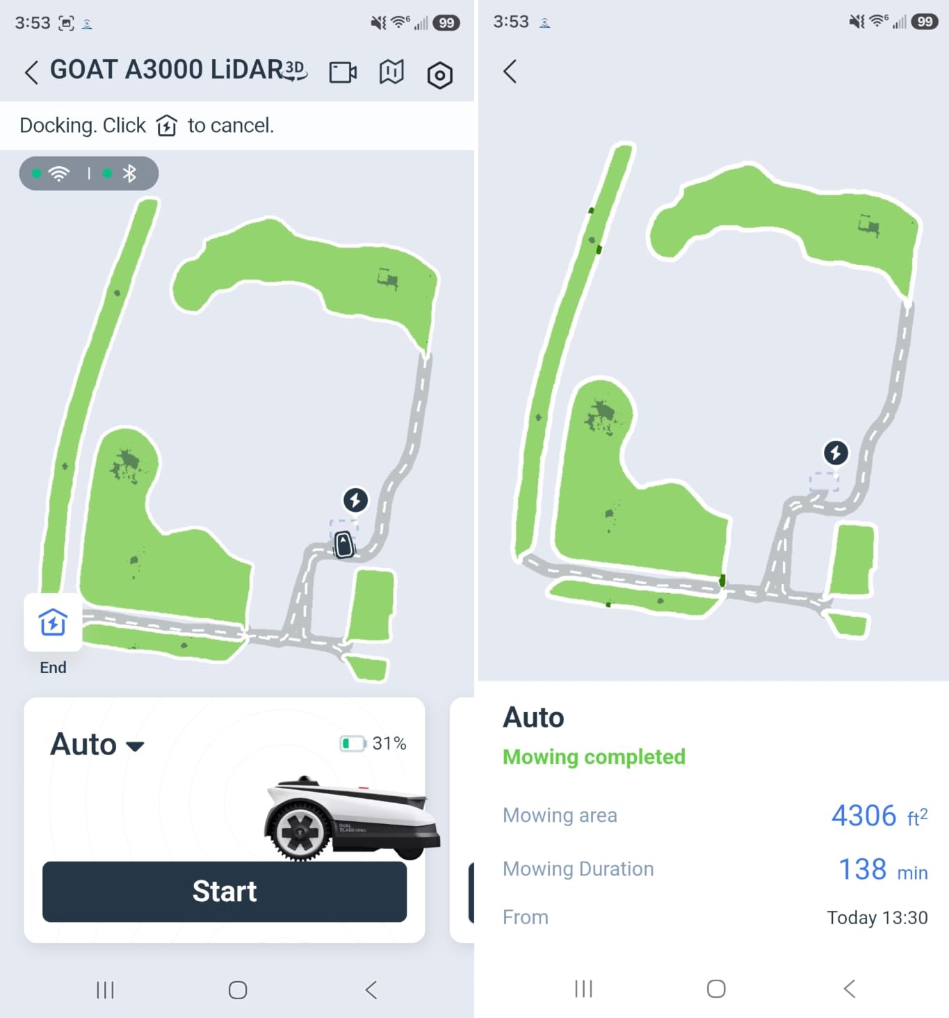 ECOVACS Goat A3000 LiDAR PRO Robotic Lawn Mower for Up to 3/4 Acre, 7500 mAh Battery with 189W Fast Charging, Wire-Free Dual-LiDAR Navigation, Built-in TruEdge Edge Trimmer, Smart App Control customer photo 1