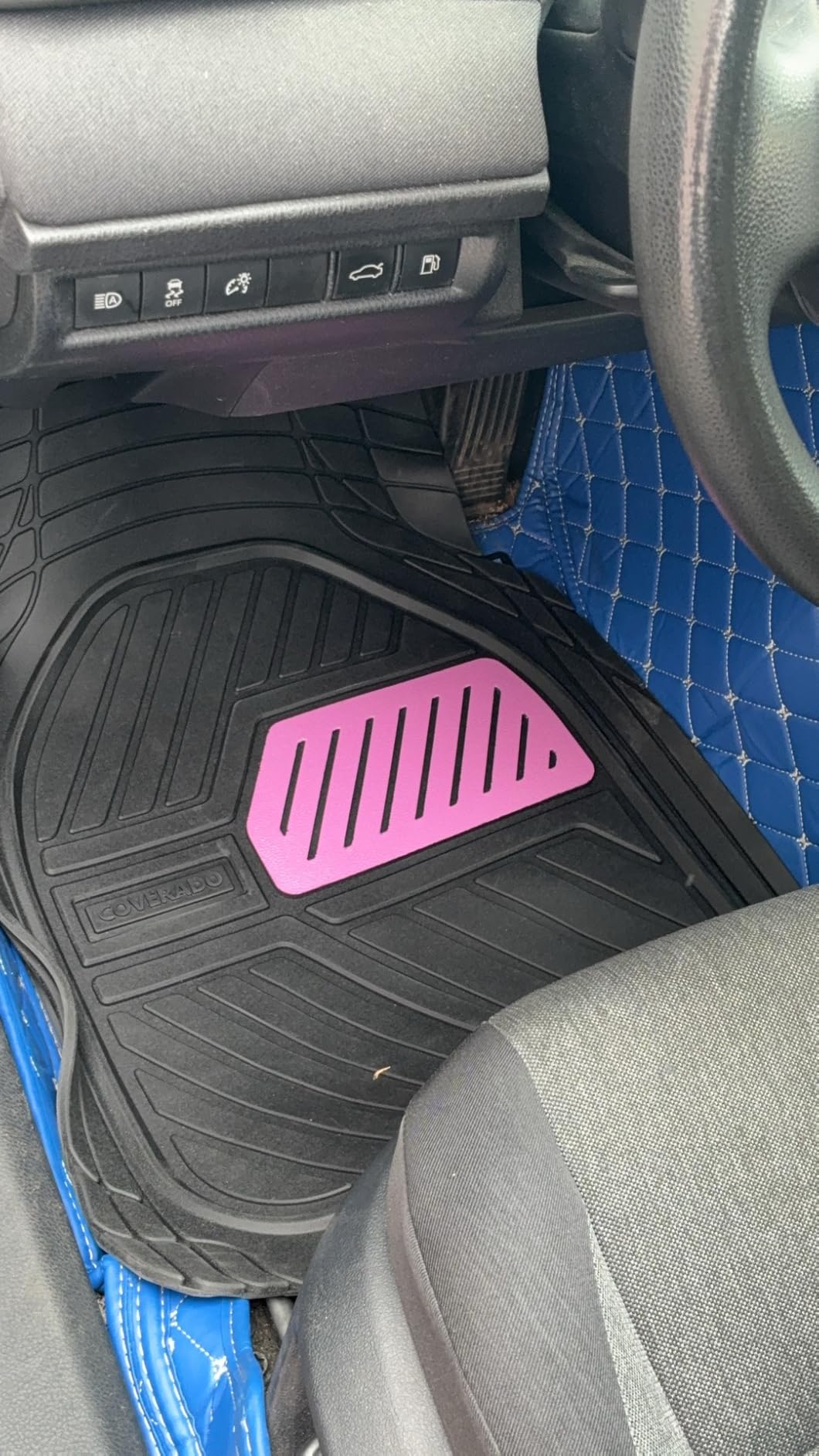 Coverado Car Mats Full Set, Heavy Duty Rubber Floor Mats for Cars, Deep Dish Design All Weather Waterproof Car Floor Mats, Universal Trim-to-Fit Car Mats for Most Cars Trucks SUV, Black&Gray customer photo 1