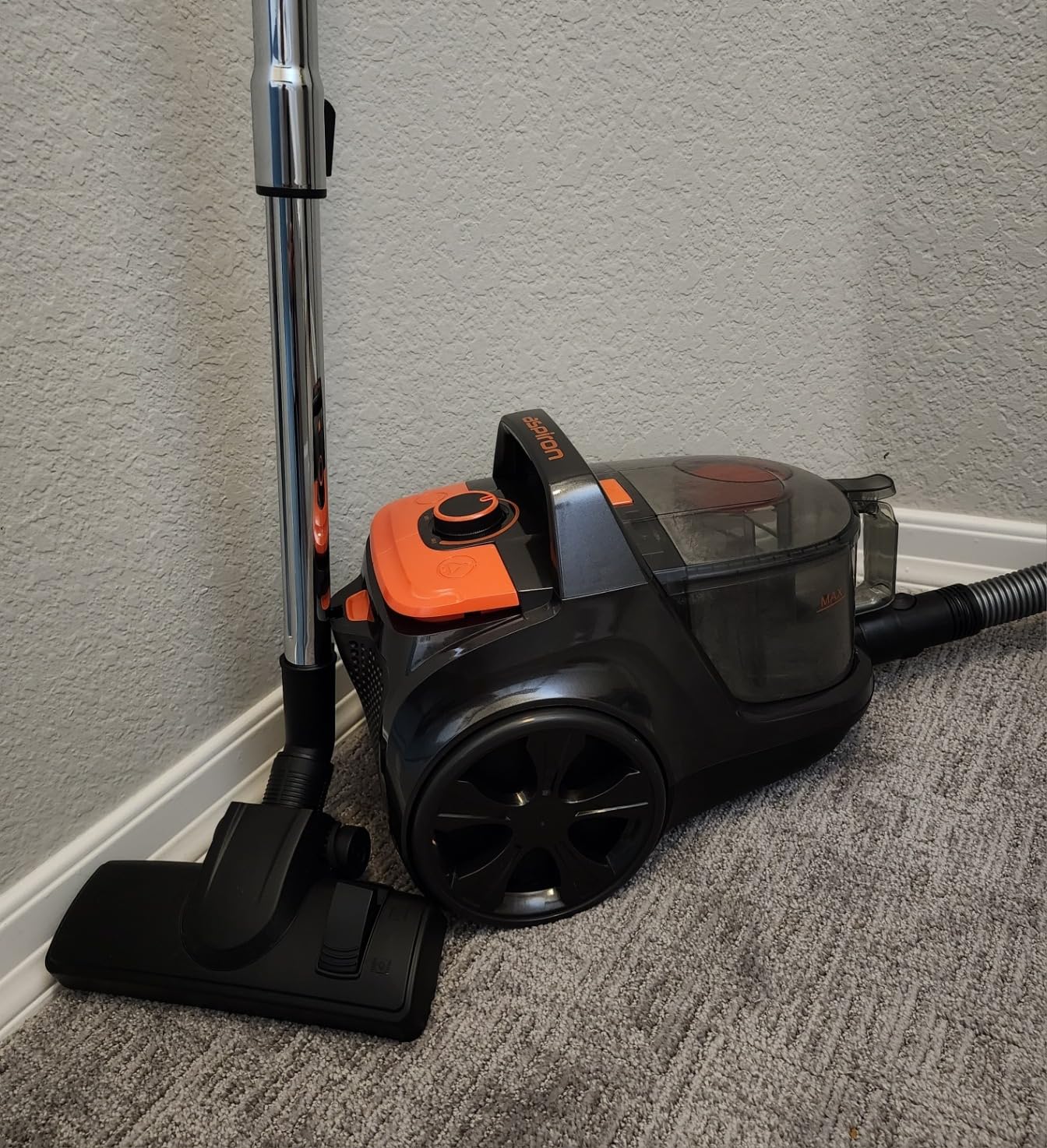 Aspiron 40Kpa Canister Vacuum Cleaner, 1600W Bagless Canister Vacuum Cleaner with 5 Tools, Auto Cord Rewind, H13 HEPA Filter, 4Qt Large Cup, for Hard Floors, Carpet, Pet, Upholstery, Tiles, Purple customer photo 1