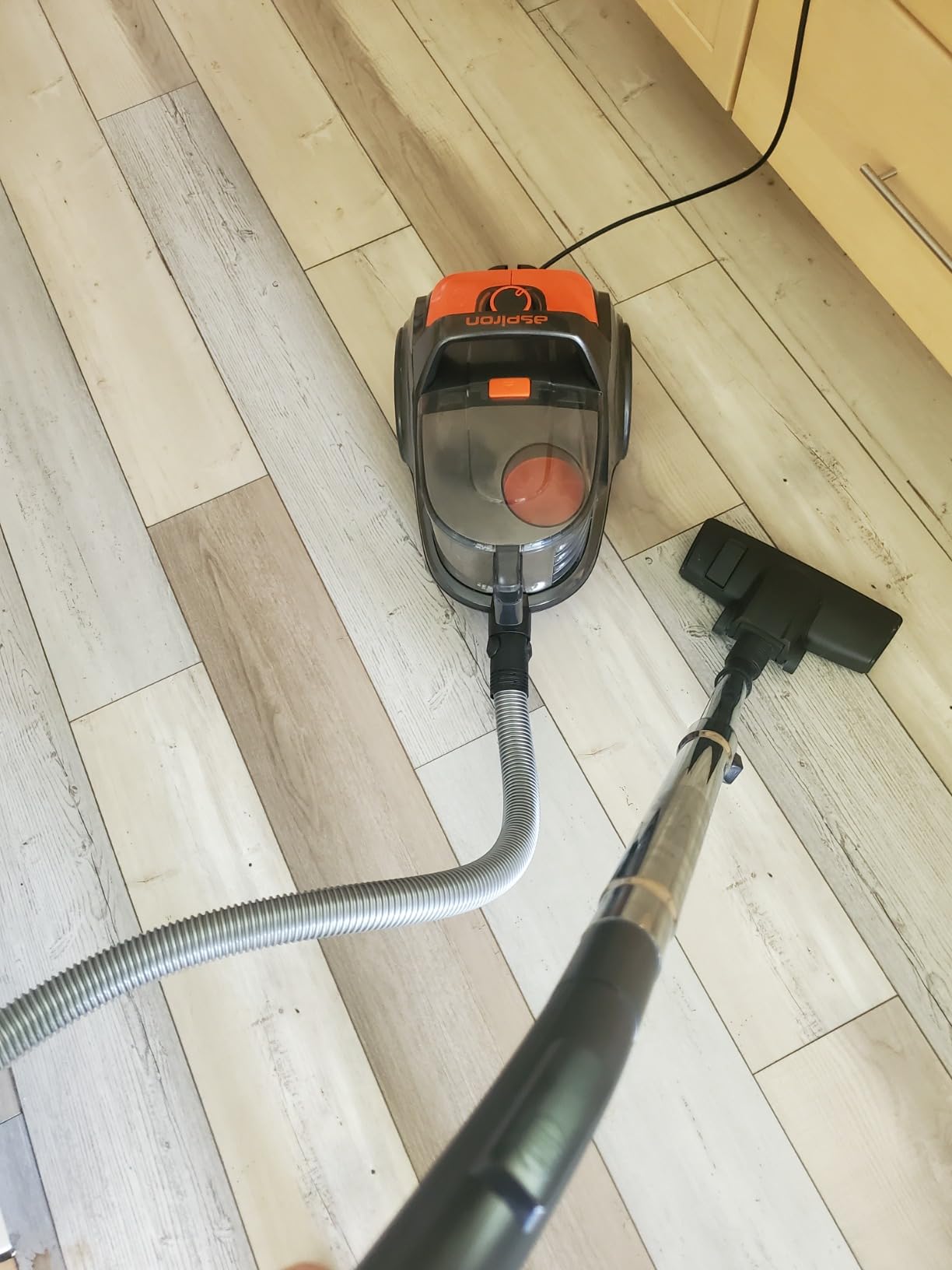 Aspiron 40Kpa Canister Vacuum Cleaner, 1600W Bagless Canister Vacuum Cleaner with 5 Tools, Auto Cord Rewind, H13 HEPA Filter, 4Qt Large Cup, for Hard Floors, Carpet, Pet, Upholstery, Tiles, Purple customer photo 2