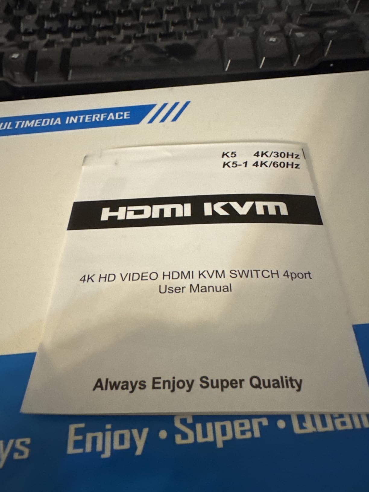 4 Port KVM Switch HDMI 1 Monitors 4 Computers - 4K@60Hz KVM Switcher with USB 2.0, 1 Keyboard 4 Computers Switch Box for Desktop, Mini PC, Laptop, Linux - with 4 HDMI Cables & USB Cables customer photo 2