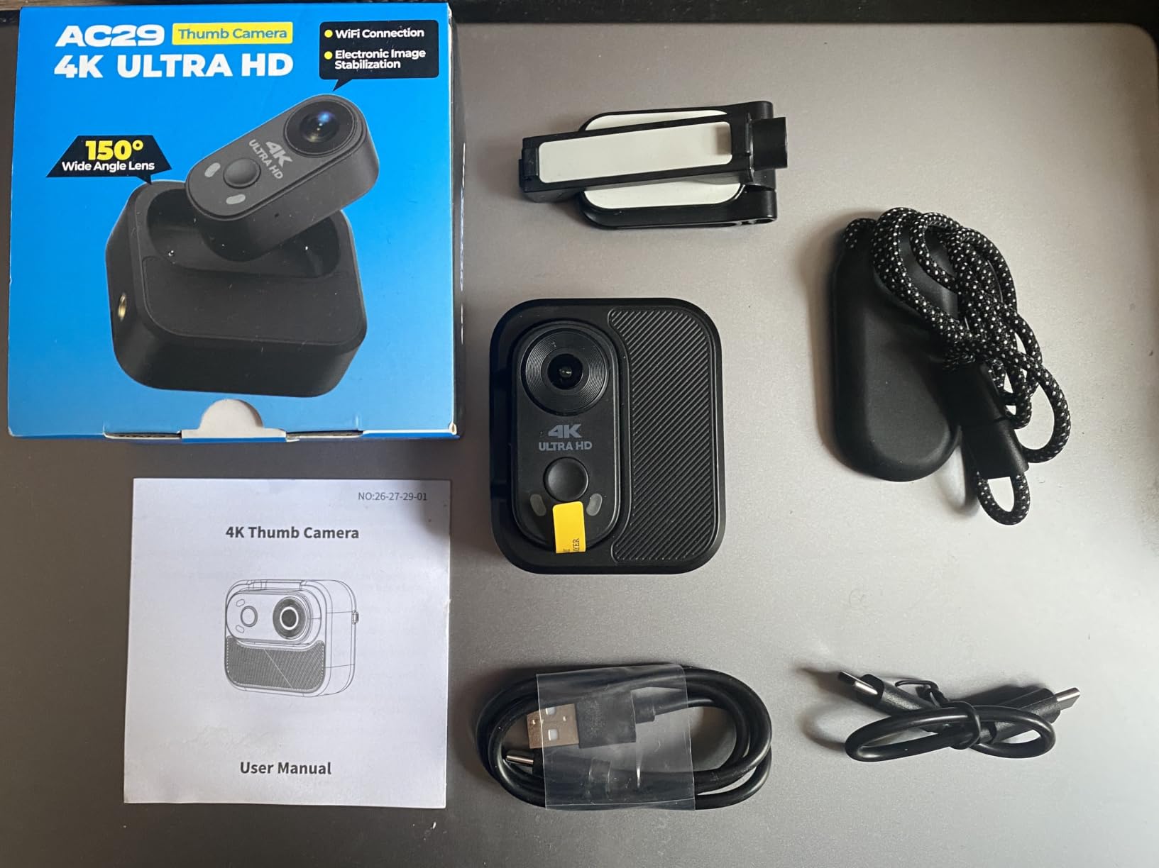 4K Mini Body Camera, Thumb Action Camera with 64GB Card, WiFi, EIS Stabilization, Charger Case, Magnetic Mount, 150° Wide Angle Wearable POV Camera for TikTok YouTube Vlogging Outdoor Motorcycle customer photo 1