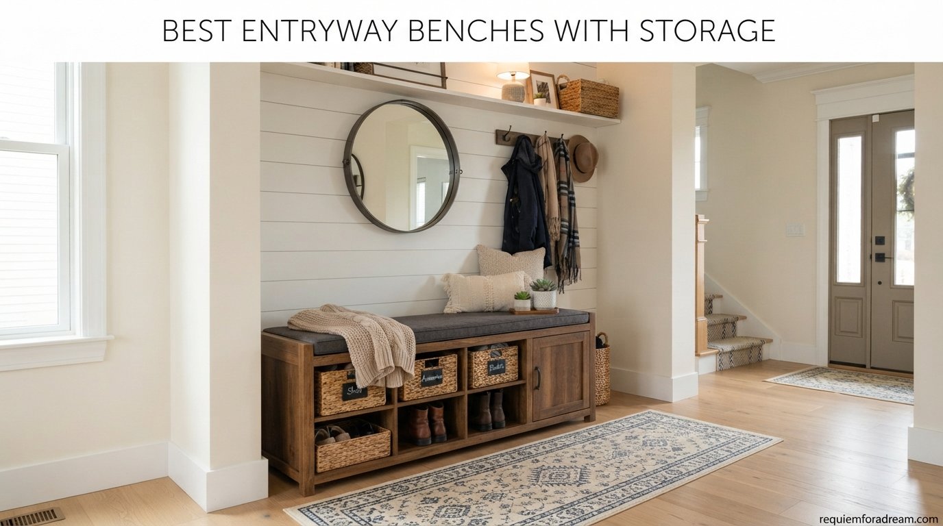 best entryway benches with storage