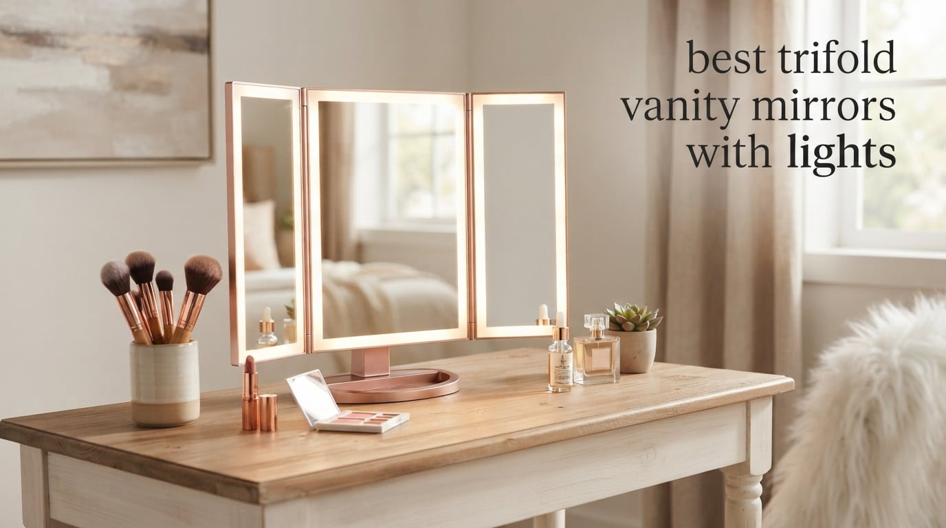 best trifold vanity mirrors with lights