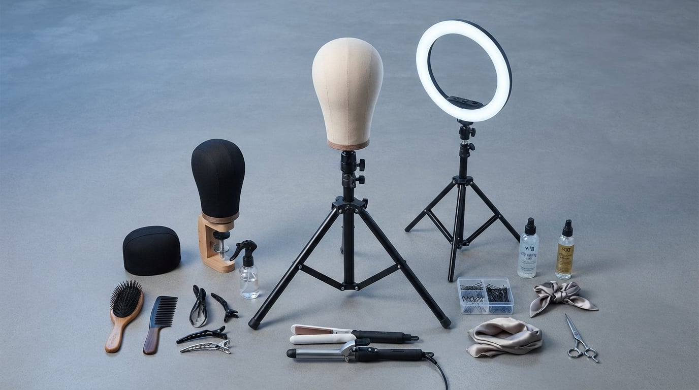 best wig stands with lights for styling