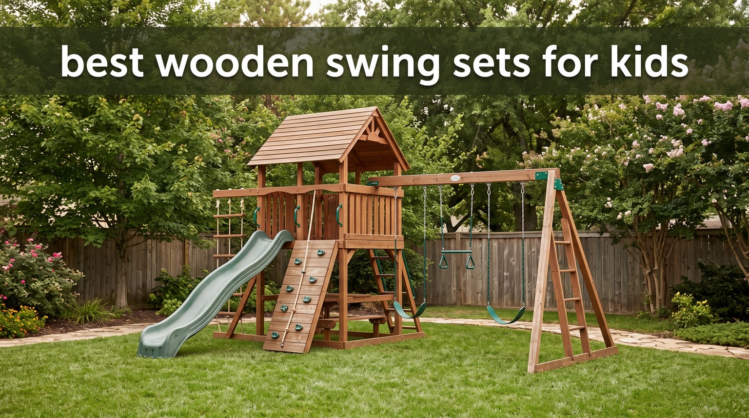 best wooden swing sets for kids
