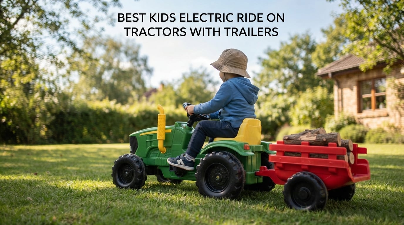 best kids electric ride on tractors with trailers