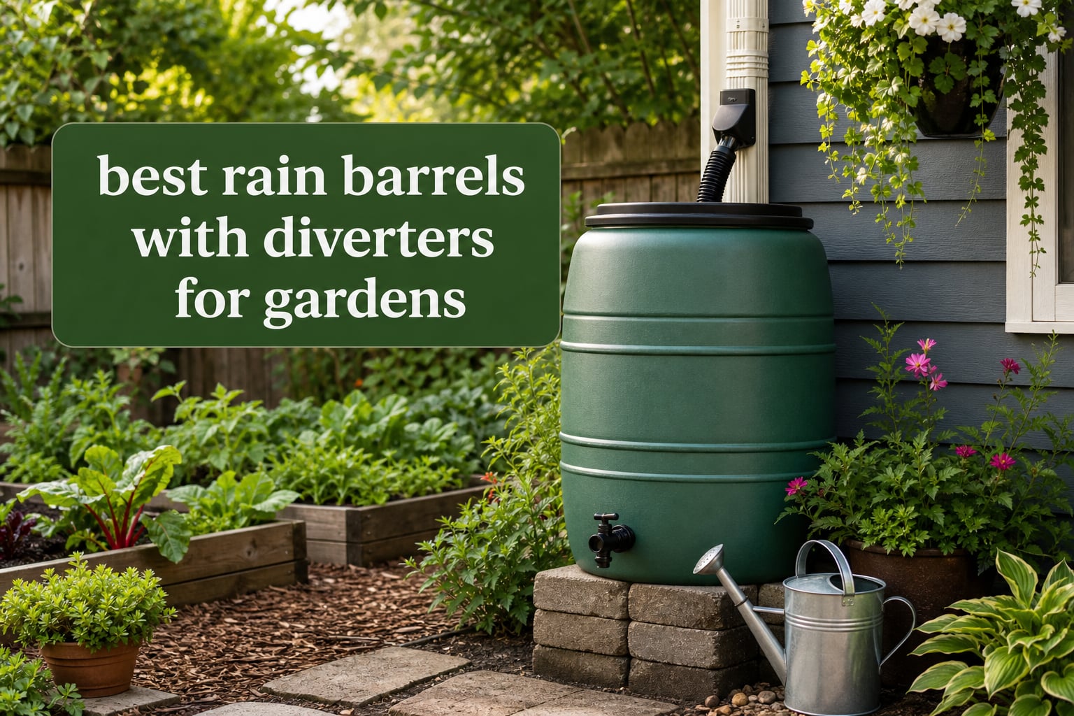 best rain barrels with diverters for gardens