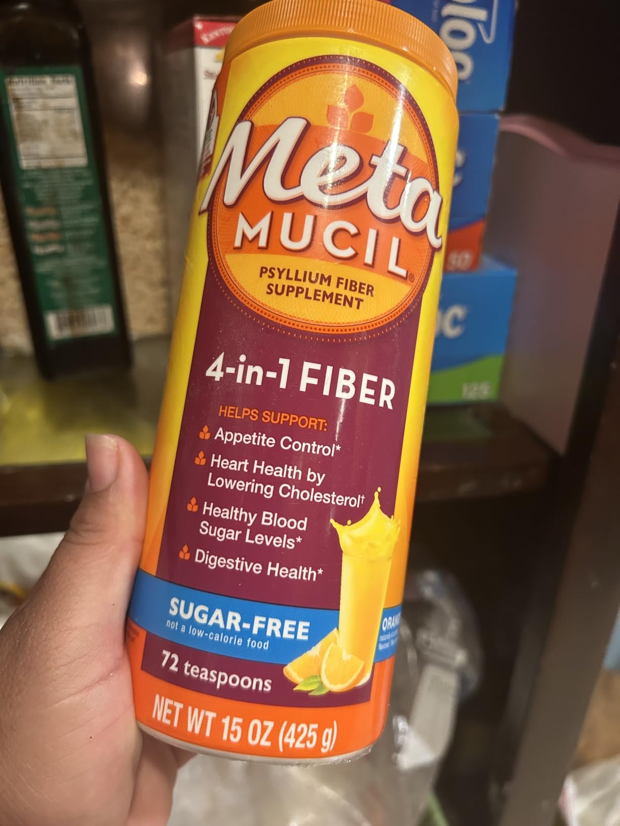 Metamucil 4-in-1 Psyllium Husk GLP-1 Friendly Fiber Supplement, Sugar-Free, 72 teaspoons, Orange Flavored, Daily Fiber Powder for Digestive Health customer photo 2
