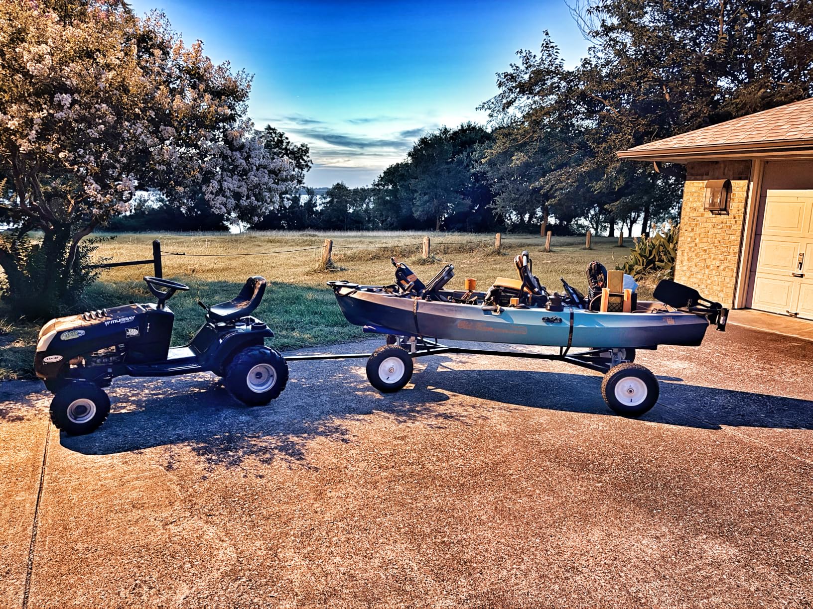 FARM-TUFF ATV Utility Wagon Chassis, 2200lb Capacity | Heavy-Duty Alloy Steel Platform Trailer Frame, Adjustable 49-78 Inch Length, Includes Pneumatic Tires & Hitch customer photo 2