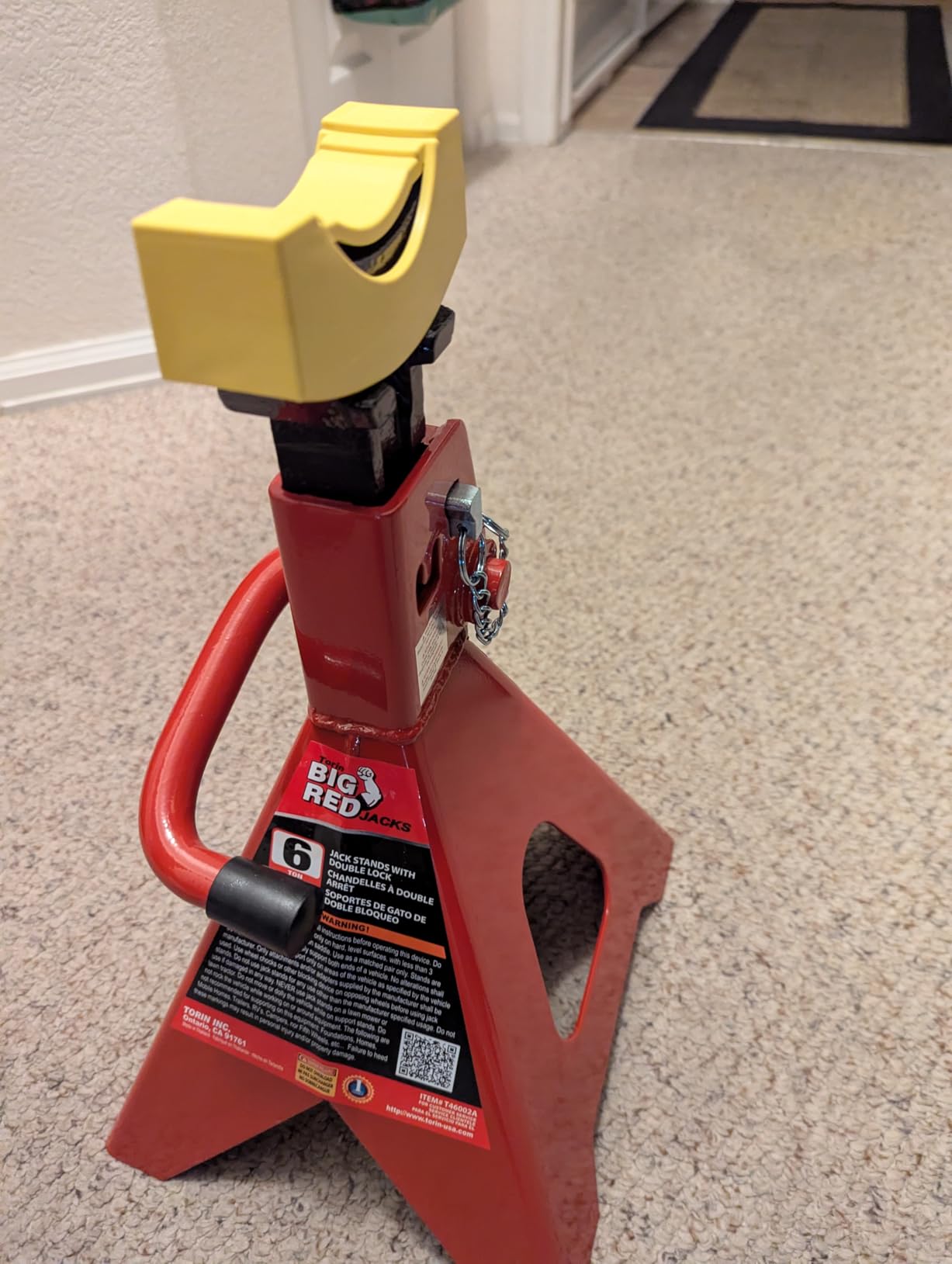 BIG RED T46002A Torin Steel Jack Stands: Double Locking, 6 Ton (12,000 lb) Capacity, Red, 1 Pair customer photo 1