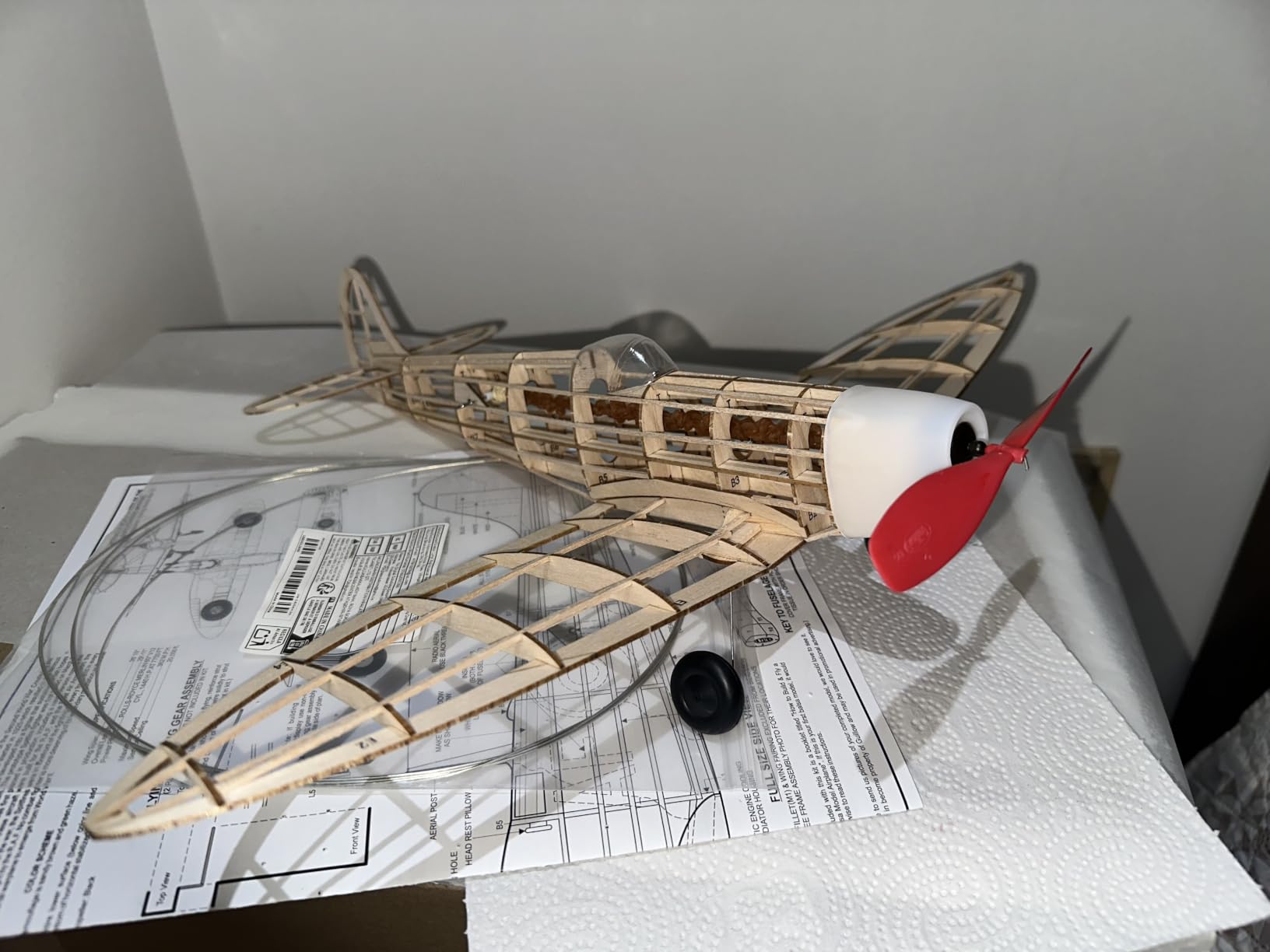 Guillow's Supermarine Spitfire Model Kit - 16 1/2 in Balsa Wood Plane customer photo 2