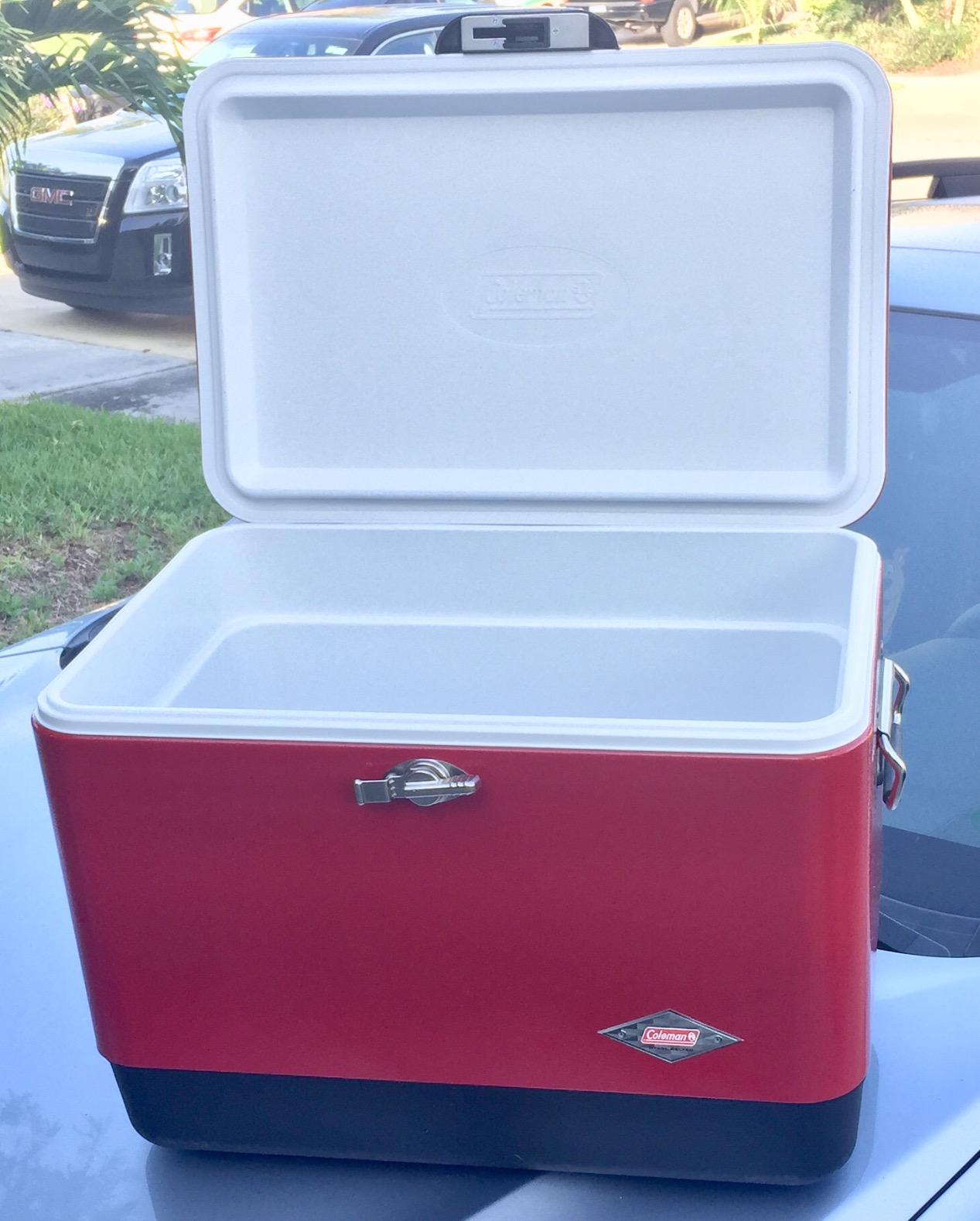 Coleman Vintage 54qt Steel Belted Cooler, Keeps Ice Up to 4 Days, 85-Can Capacity Hard Cooler with Drain & Have-A-Seat Lid customer photo 2