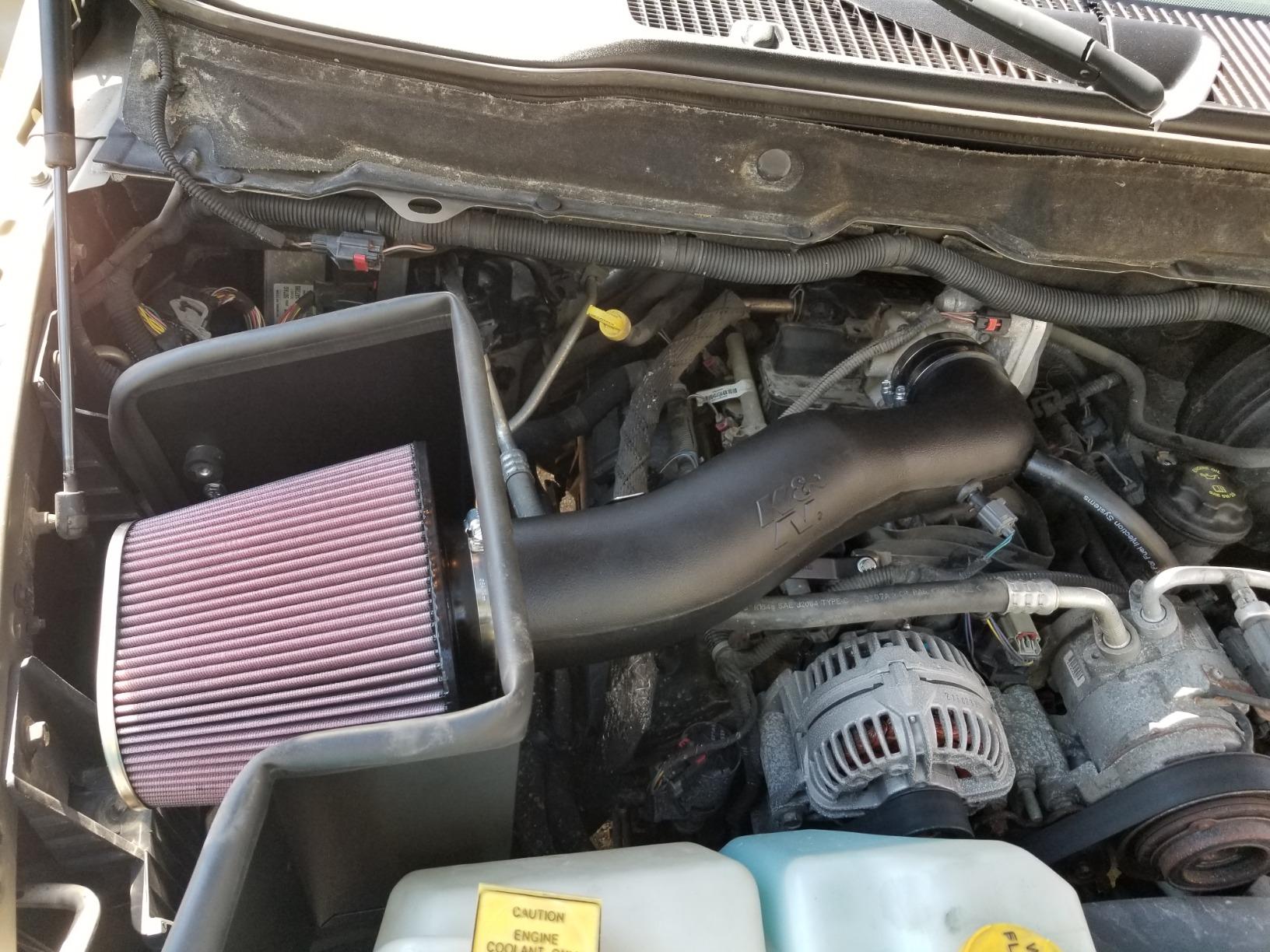 K&N Cold Air Intake System: High-Flow Air Filter, Increase Performance & Towing: Compatible with 2003-2008 Dodge/RAM: 1500, 2500, 3500, 57-1533 customer photo 2