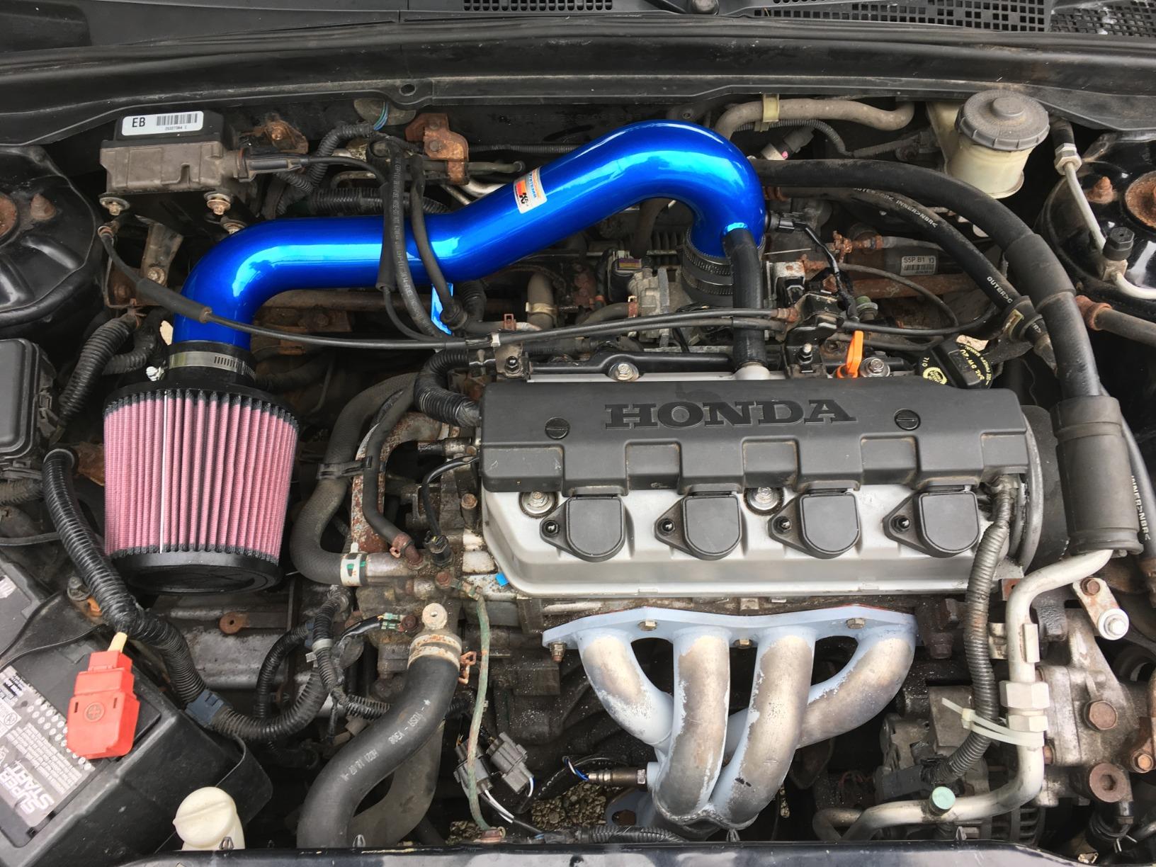 K&N Cold Air Intake Kit: Increase Acceleration & Engine Growl, Guaranteed to Increase Horsepower up to 5HP: Compatible with 1.6/1.7L, L4, 2001-2006 Honda/Acura (Civic VI, DX, EX, LX, Si, EL), 69-1008TB customer photo 1