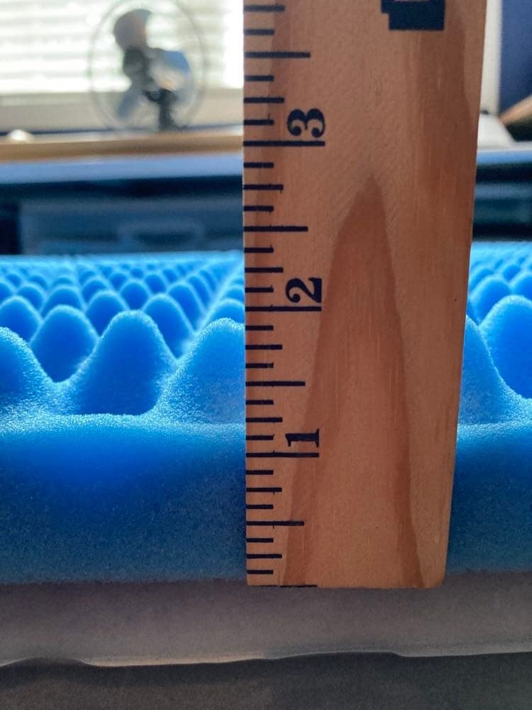DMI 2-Inch Foam Mattress Topper, Egg Crate Foam Pad for Support, Air Circulation, Pressure Relief & Weight Distribution, Twin Size 33 x 72, Blue customer photo 1