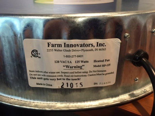 Farm Innovators 125 Watt Heated Base for Double Wall Metal Poultry Founts with 35 Degrees Fahrenheit Temperature and Below, Metallic customer photo 1