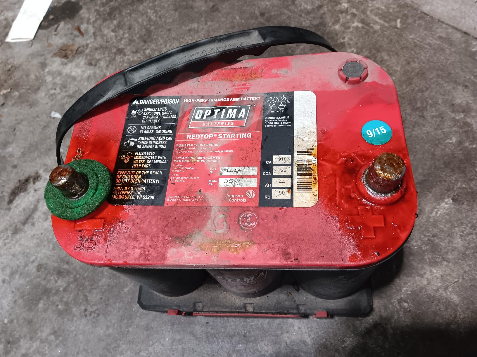 OPTIMA Batteries High Performance 25 REDTOP Sealed AGM Battery, 720 CCA, SAE Terminal customer photo 1