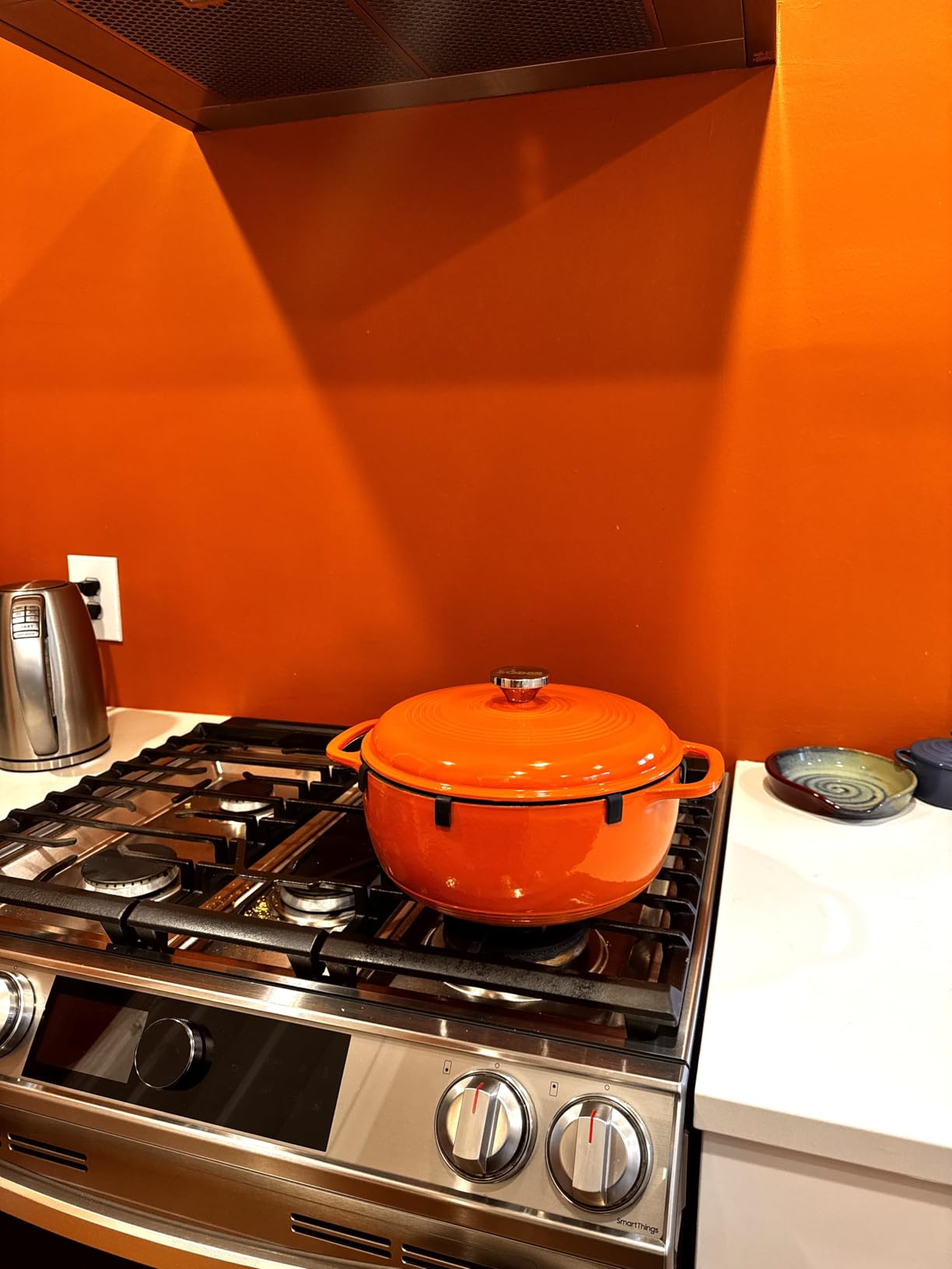 Lodge Essential Enamel Cast Iron Dutch Oven, 6 Quart, Island Spice Red | Ideal for Bread Baking, Braising, Marinating & Slow Cooking, Features Moisture-Sealing Lid & Dual Handles customer photo 2