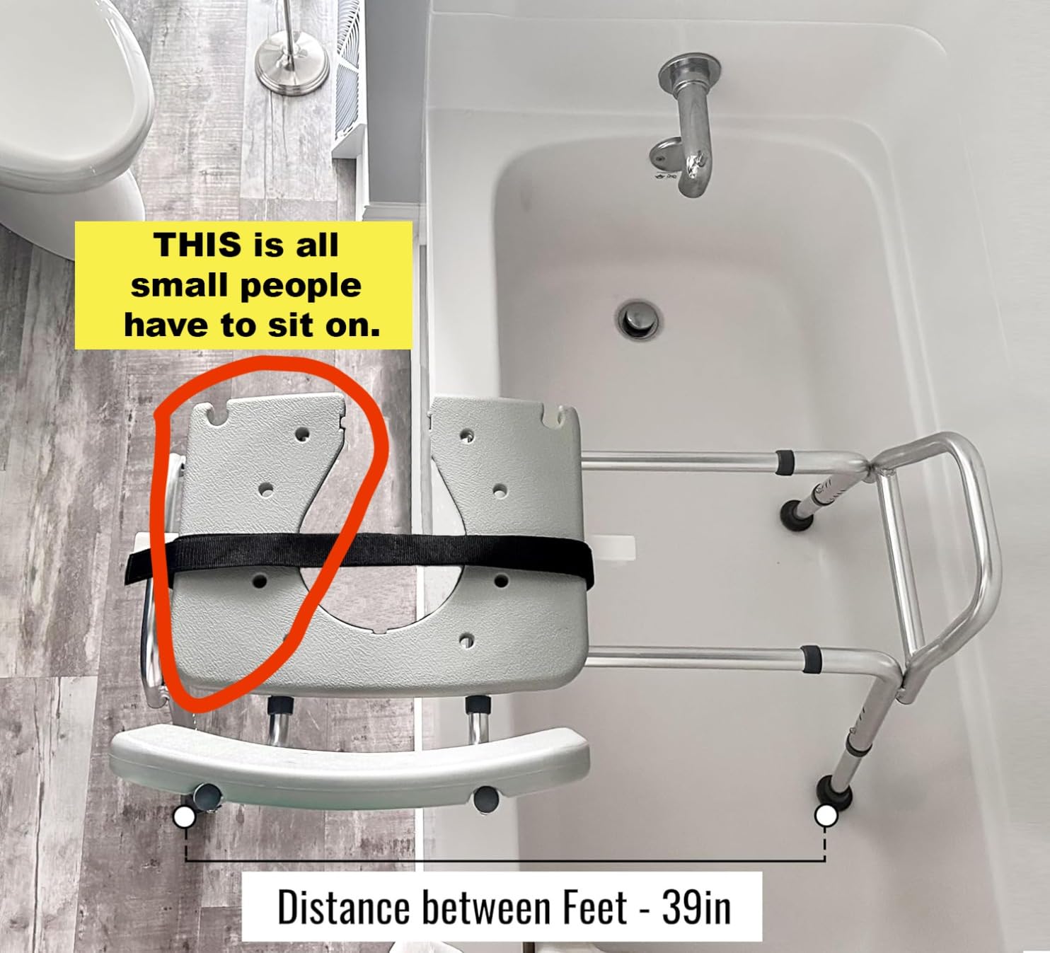 DMI Tub Transfer Bench and Shower Chair with Non Slip Aluminum Body, FSA Eligible, Adjustable Seat Height and Cut Out Access, Holds Weight up to 400 Lbs, Bath and Shower Safety, Transfer Bench customer photo 1