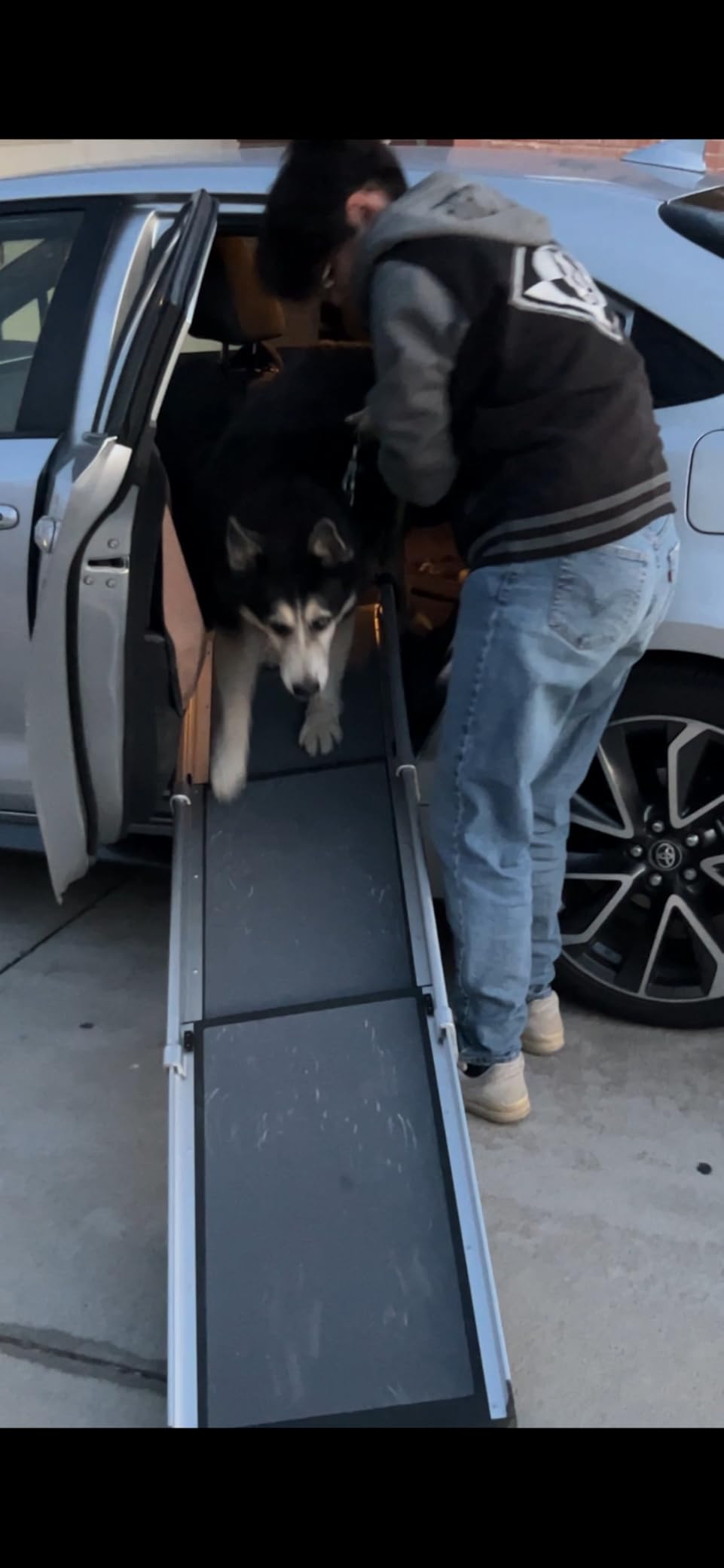Solvit 62337 Deluxe Telescoping Pet Ramp | Extends 39-72 in to Reach Vans & SUVs, High-Traction Surface, Side Rails, Folds with Safety Latch, Supports Dogs up to 400 Lb customer photo 2