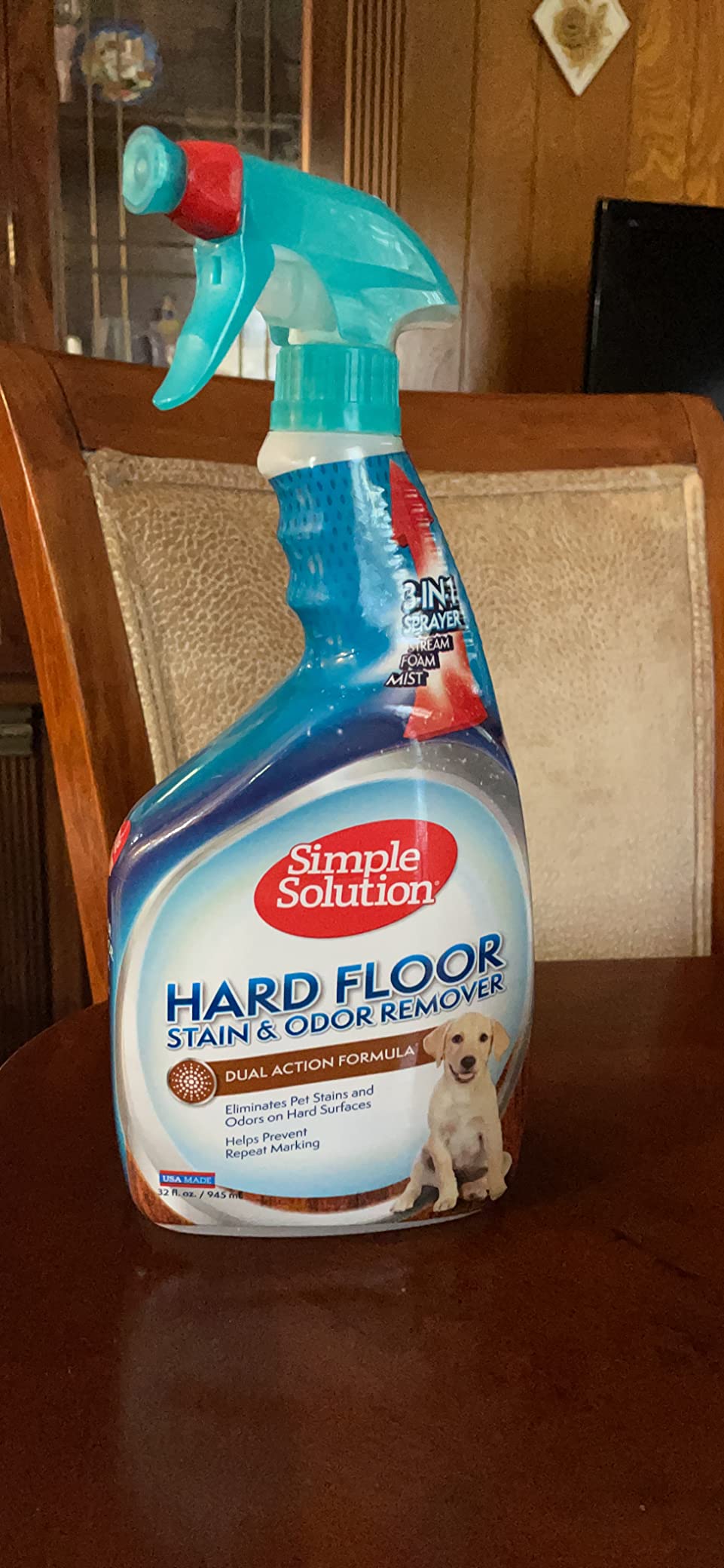 Simple Solution Hard Floor Dog Stain & Odor Remover, Enzyme Cleaner, 32oz | Dog Urine Enzyme Cleaner, Pet Floor Cleaner, Pet Cleaner Spray, Hardwood Floors, Dog Stain & Odor Remover, Pro-Bacteria customer photo 2