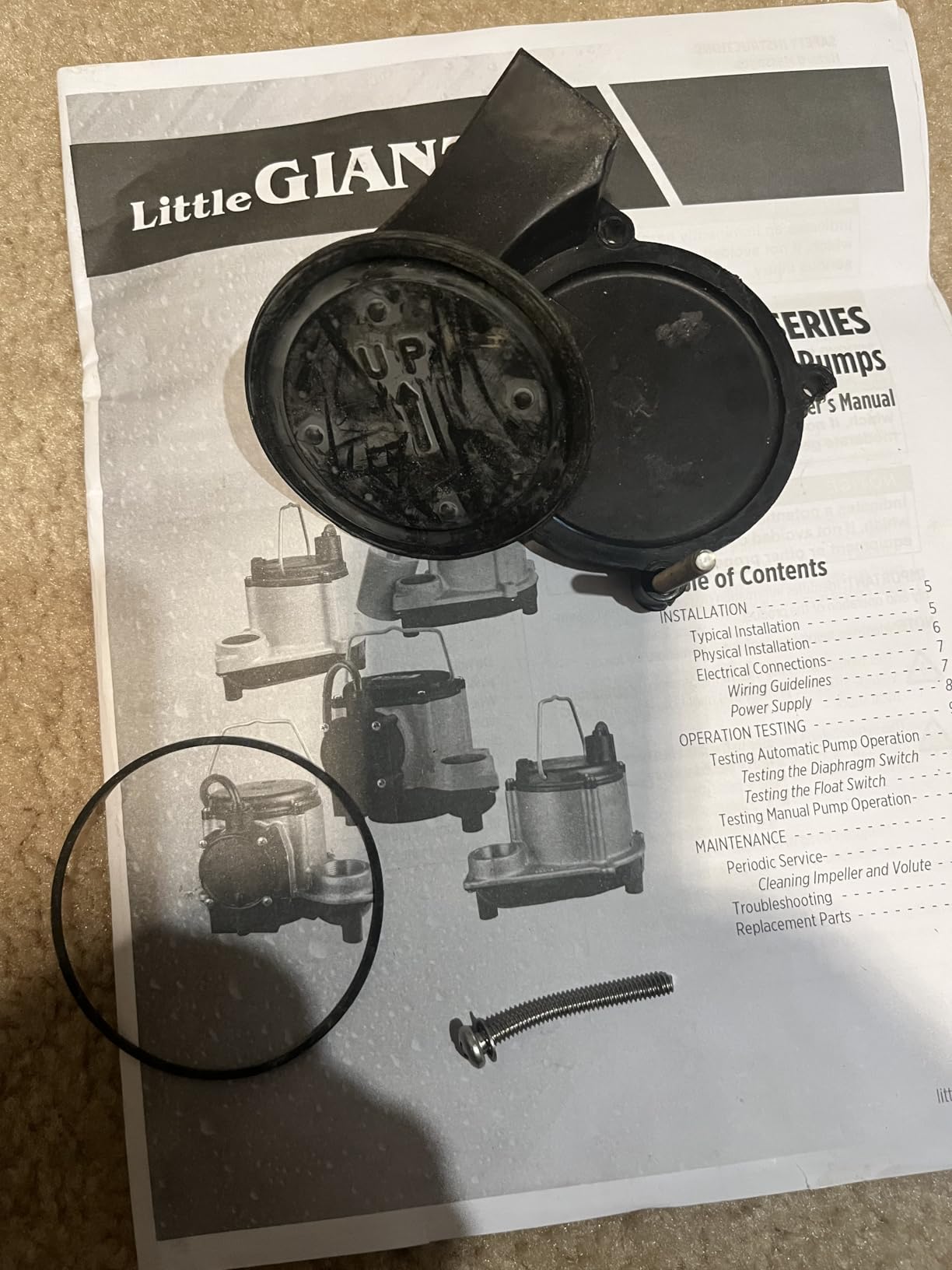Little Giant 1/3 HP Cast Iron Submersible Sump Pump, Blue | Automatic Integral Diaphragm Float Switch, 2760 GPH, Cast Iron Housing, Polypropylene Base, 10-Foot Cord, 115V, Model 6-CIA customer photo 2