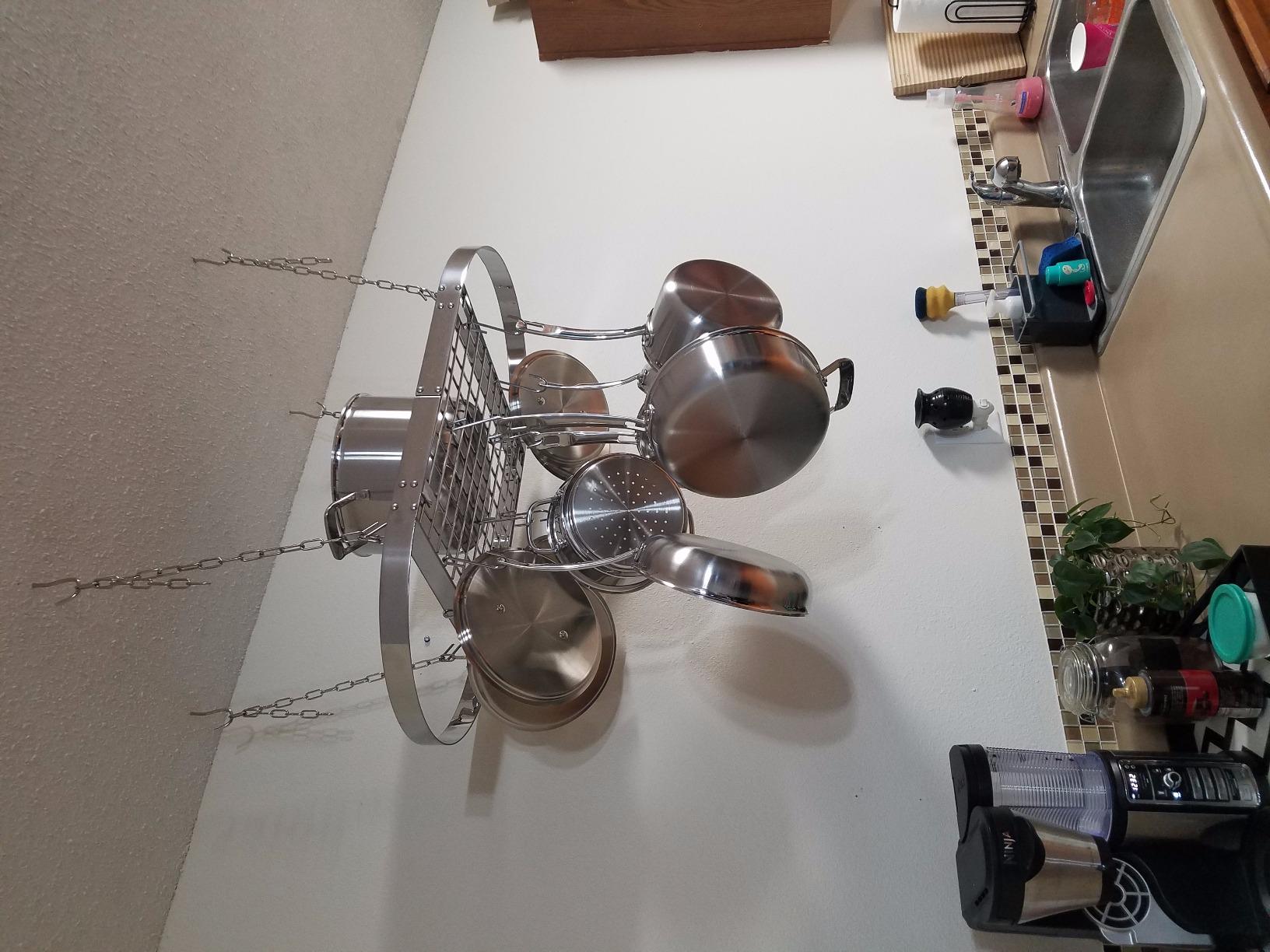Range Kleen CW6001 Stainless Steel Hanging Oval Pot Rack, 33 Inch W customer photo 1