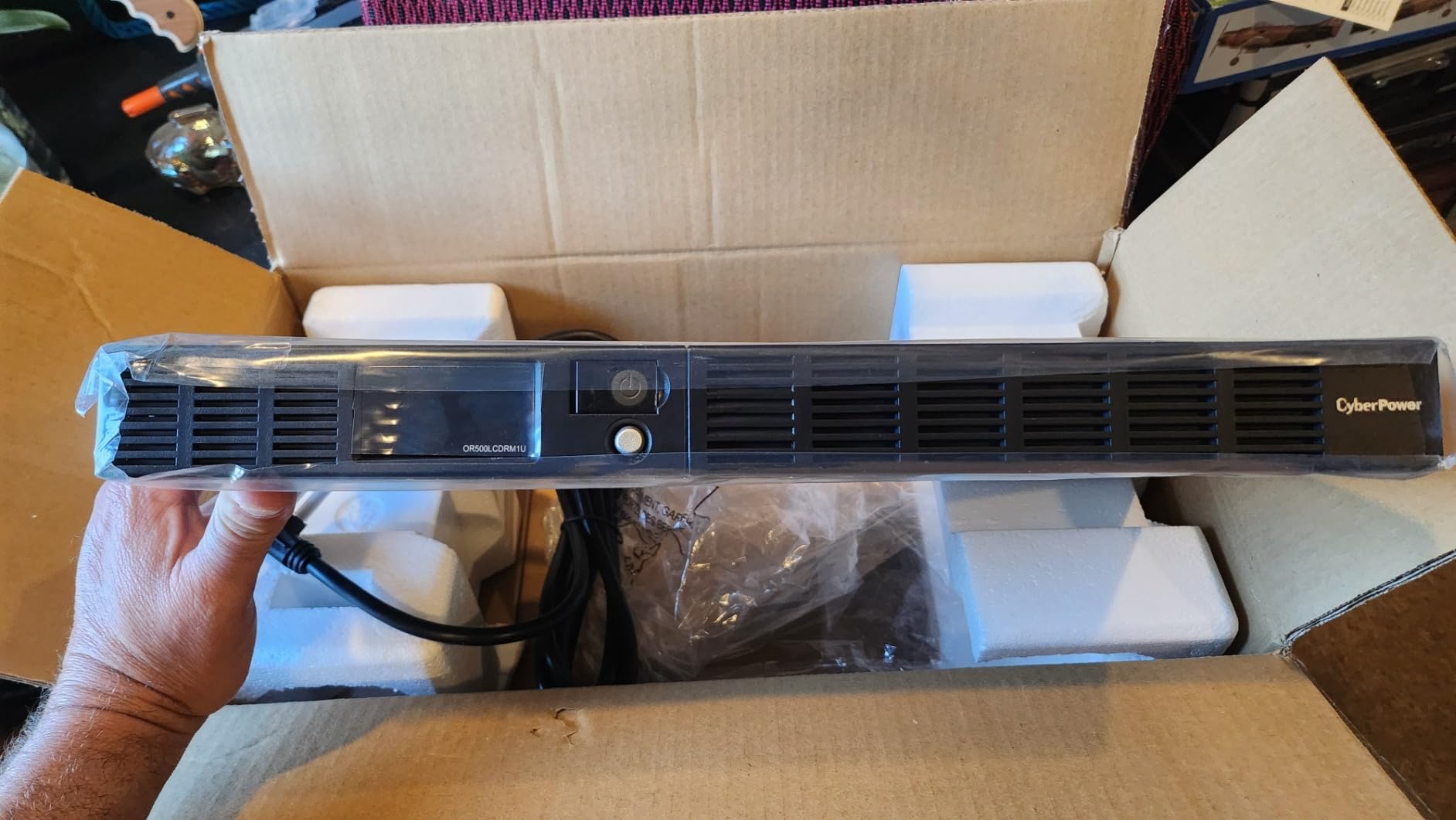 CyberPower OR500LCDRM1U Smart App LCD UPS Battery Backup and Surge Protector, 500VA/300W, 6 Outlets, AVR, 1U Rackmount, UL Certified customer photo 2