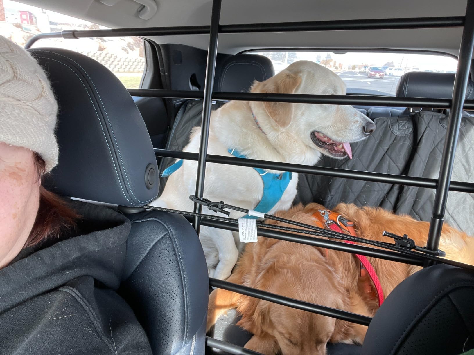 The ZooKeeper Original Zookeeper Car, SUV, and Truck Adjustable Dog Barrier | Universal Fit - Moves with All Your Vehicle Seats. Tilt. Slide. Recline. Easy Install - Strong Metal Tubing Gate Pet Divider customer photo 1