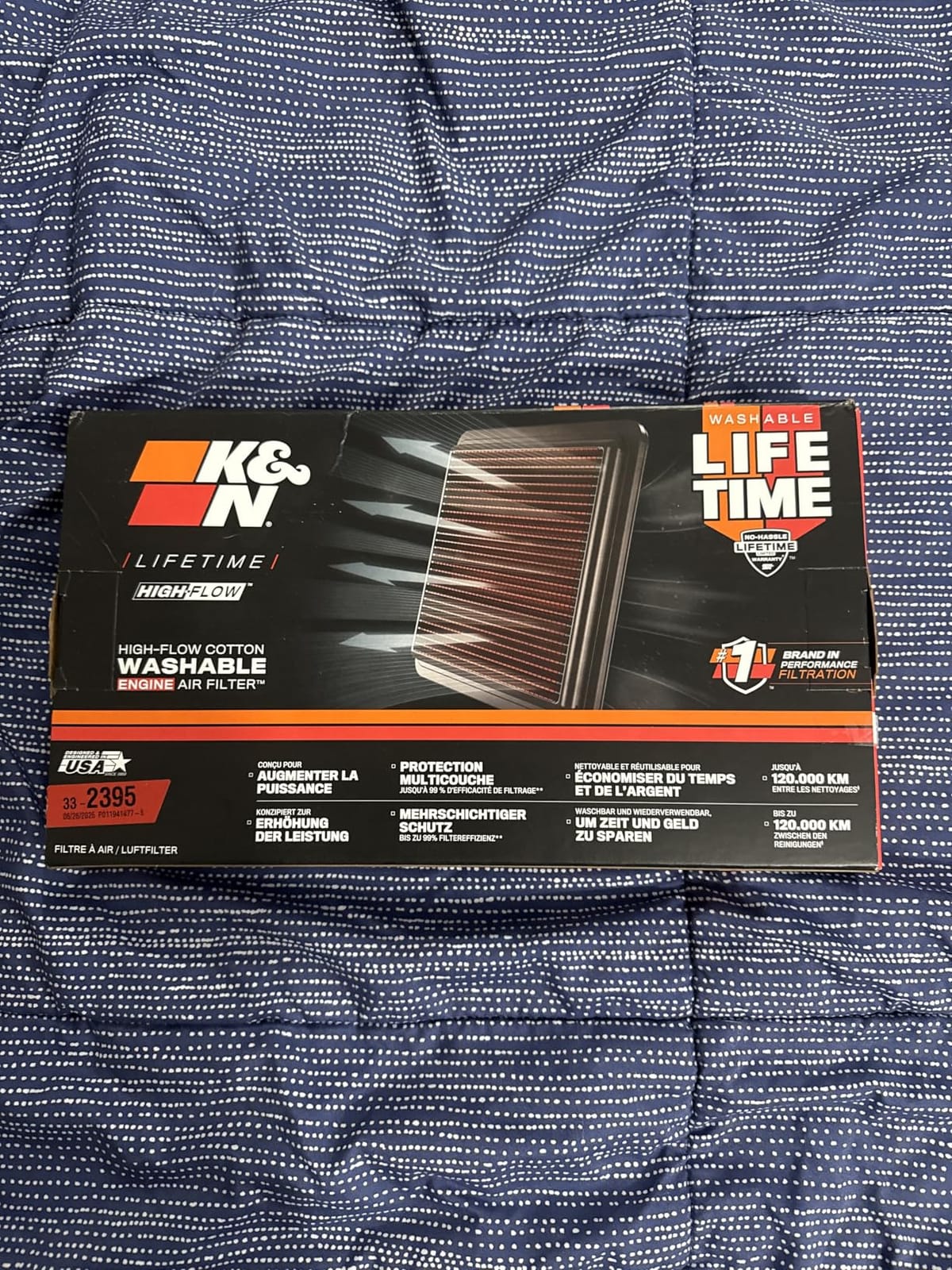 K&N High-Flow Original Lifetime Engine Air Filter: Increase Power: Premium, Washable: Compatible with 2007-2026 Ford/Lincoln/Mazda: (See Product Description for Select Models) 33-2395 customer photo 2