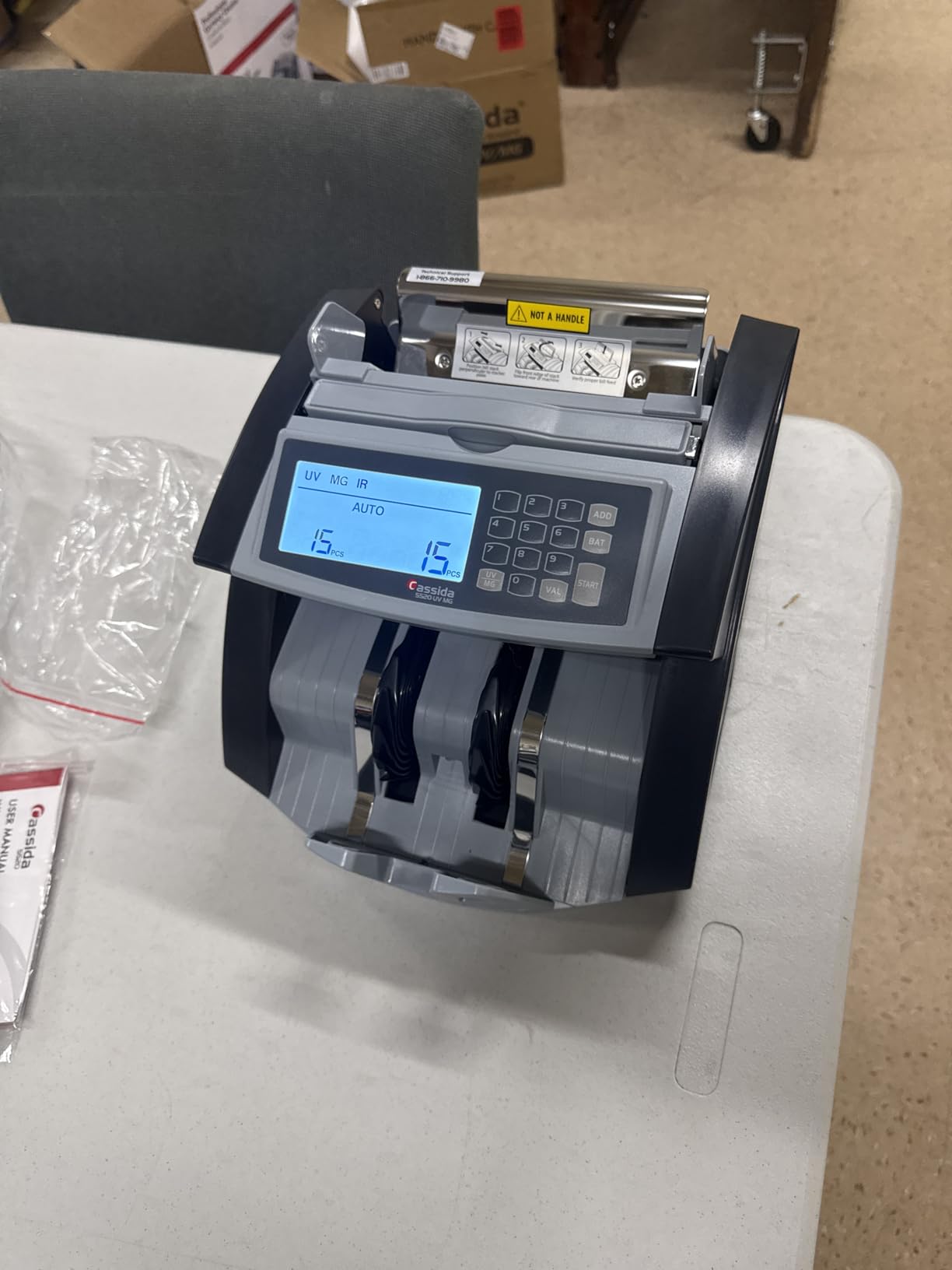 Cassida 6600 UV/MG USA Business Grade Money Counter with UV/MG/IR Counterfeit Detection, Top Loading Bill Counting Machine w/ValuCount, Add and Batch Modes, Fast Counting Speed 1,400 Notes/Min customer photo 1