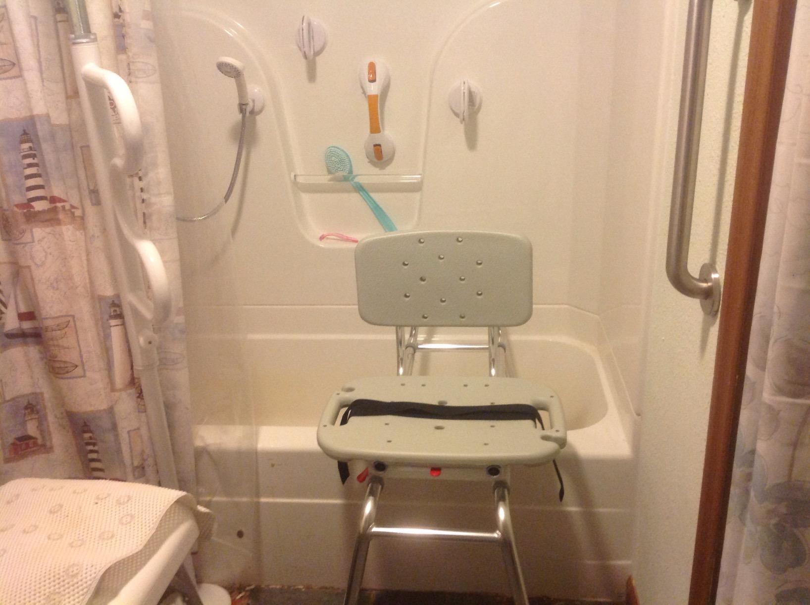 Eagle Health Supplies Sliding Shower Chair Tub Transfer Bench with Swivel Seat, FSA/HSA Eligible, Height Adjustable Shower Benches for Inside Shower, Shower Seat for Elderly and Disabled, 77662 customer photo 2