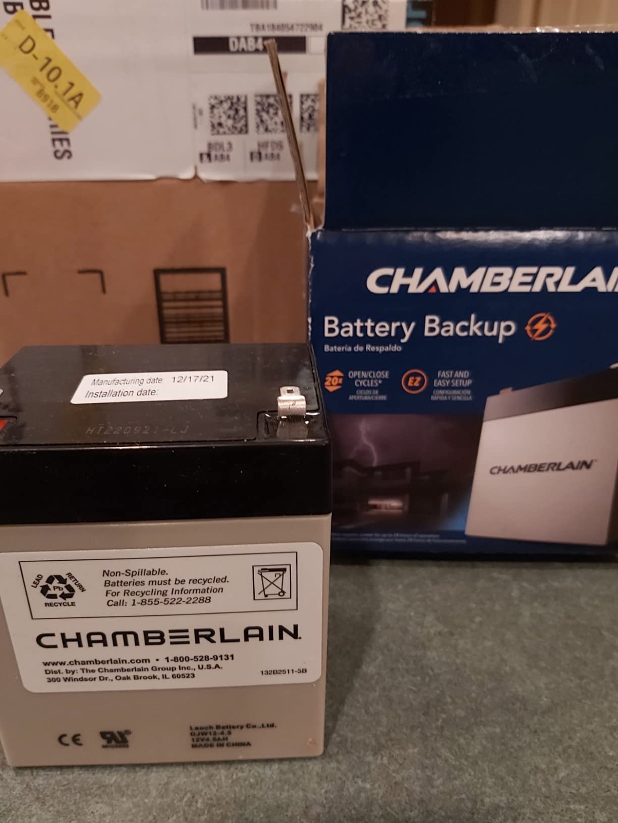 CHAMBERLAIN / LiftMaster / Craftsman 4228 Replacement Battery for Battery Backup Equipped Garage Door Openers (Packaging May Vary) Medium customer photo 1