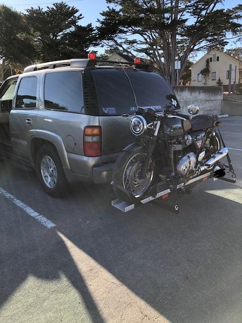 Black Widow Hitch Mounted Steel Motorcycle Carrier w/Ramp, 600 lb Capacity | Heavy-Duty Steel Frame with Aluminum Track and 72-Inch Loading Ramp for Motorcycles and Dirt Bikes on SUVs and Trucks customer photo 1