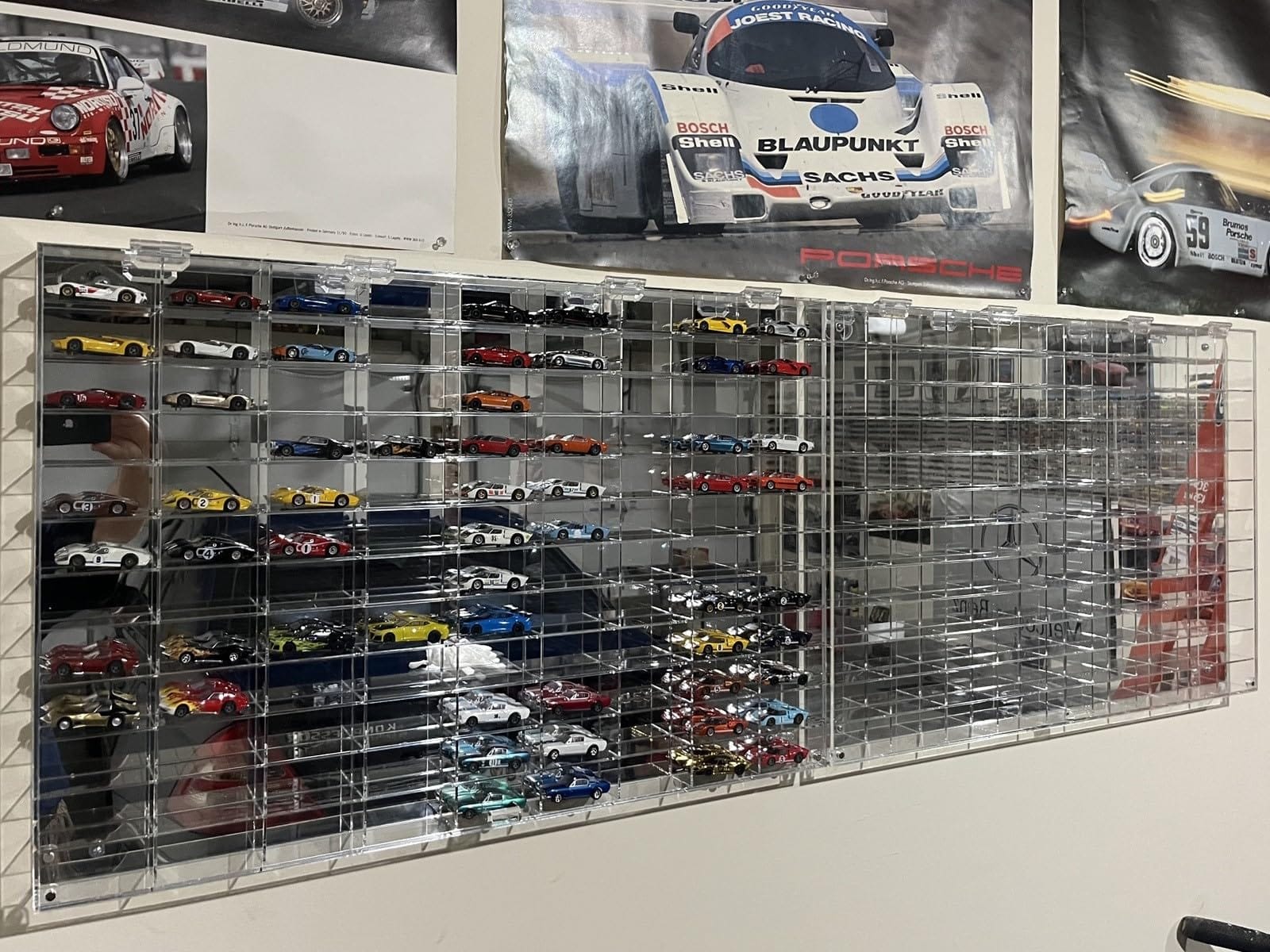 Clear Display Case Wall Cabinet for Hot Small Toy Wheels 1/64 Scale Matchbox Toy Cars Collection Storage Display (56 Slots, 24