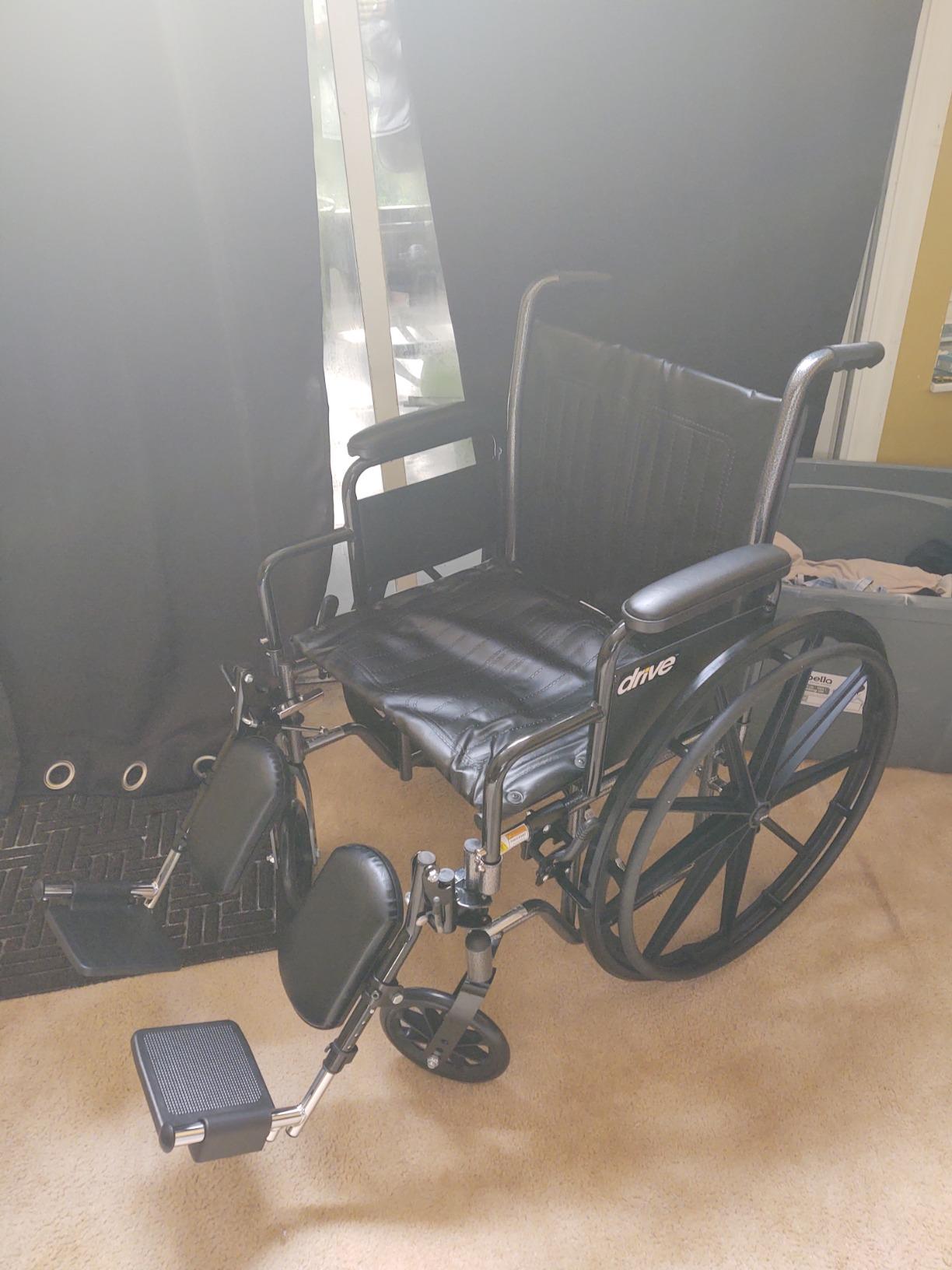 Drive Medical SSP220DDA-ELR Silver Sport 2 Transport Wheelchair | Full-Reclining Transport Chair with Detachable Desk Arms and Swing-Away Elevating Leg Rest customer photo 2