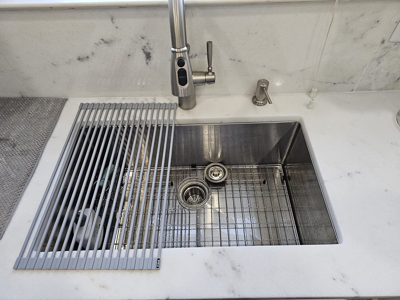 KRAUS Stainless Steel 32 in 16 Gauge Undermount Sink KHU100-32 | 16-gauge TRU16 steel construction, rounded corners for easy cleaning, channel grooves for draining, NoiseDefend pads customer photo 1