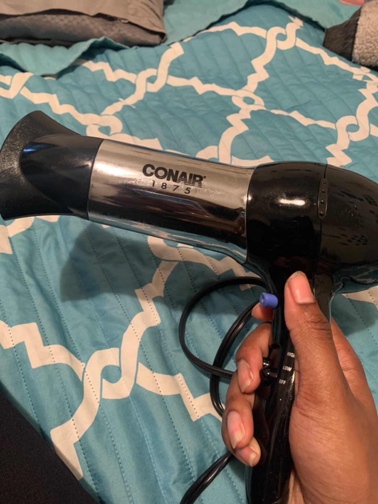 Conair Ionic Hair Dryer with Concentrator Attachment, 1875W, Full Size | Fast-drying blow dryer with various heat and speed settings and a lightweight design for effortless everyday styling customer photo 1