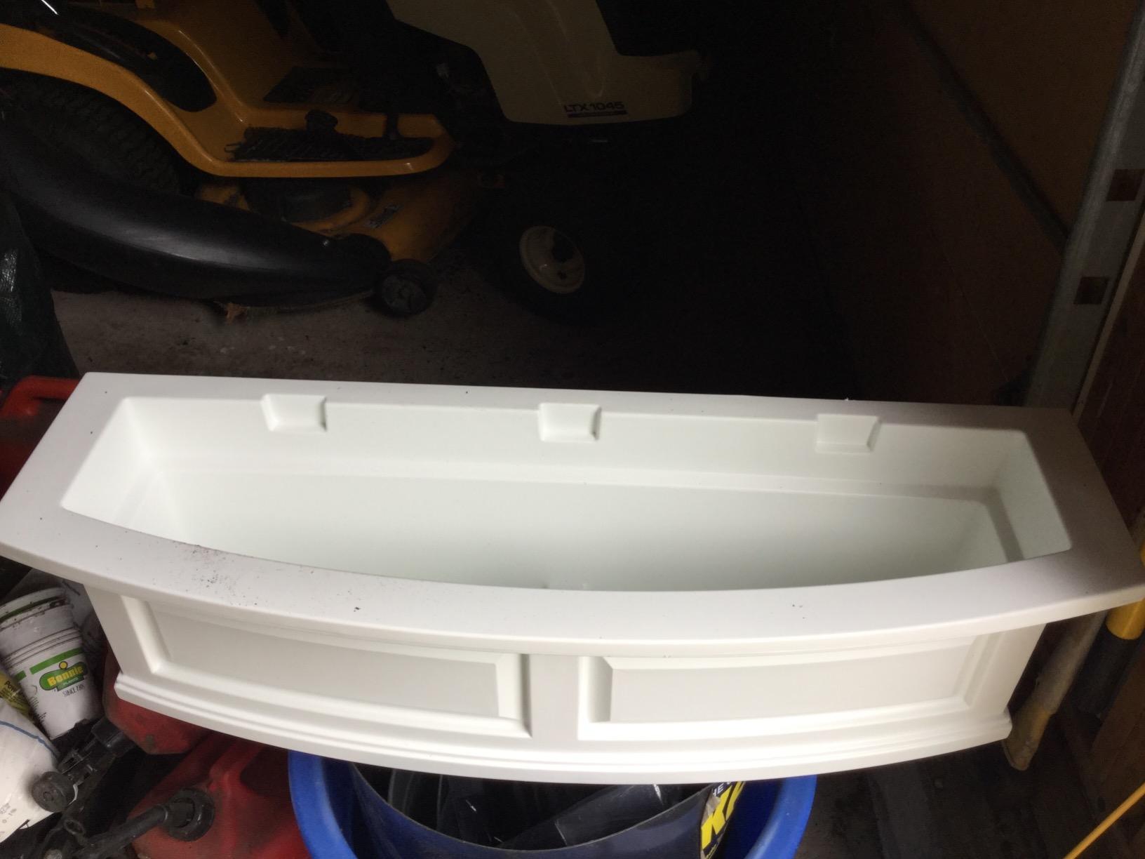 Mayne Nantucket 36in Self-Watering Rectangular Window Box Planter, White customer photo 2
