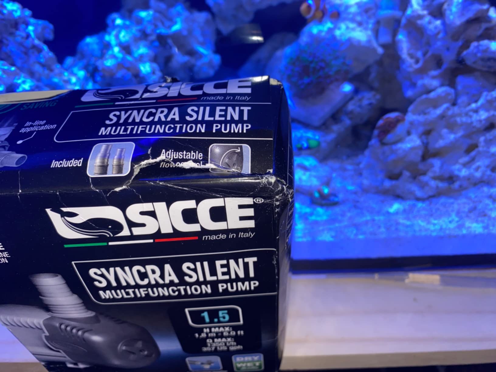 SICCE Syncra Silent 1.5 Multifunction 357 GPH Submersible Water Pump | Italian Made 23W Ultra Quiet Durable Aquarium Fish Tank, Fountain, Pond, Hydroponics, Terrarium Black | Freshwater & Saltwater customer photo 2