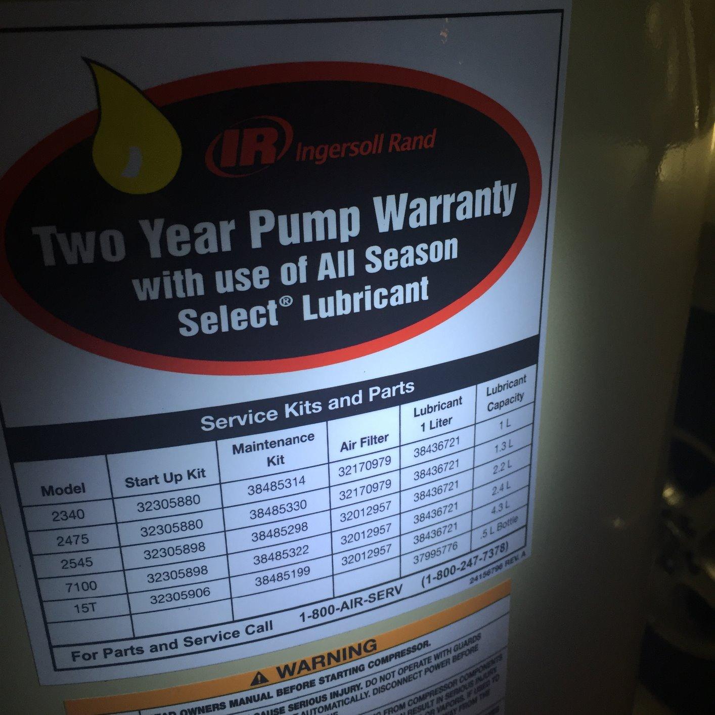 Ingersoll Rand 2340L5-V 5 HP Type 30 Two-Stage Air Compressor, 60 Gallon customer photo 2