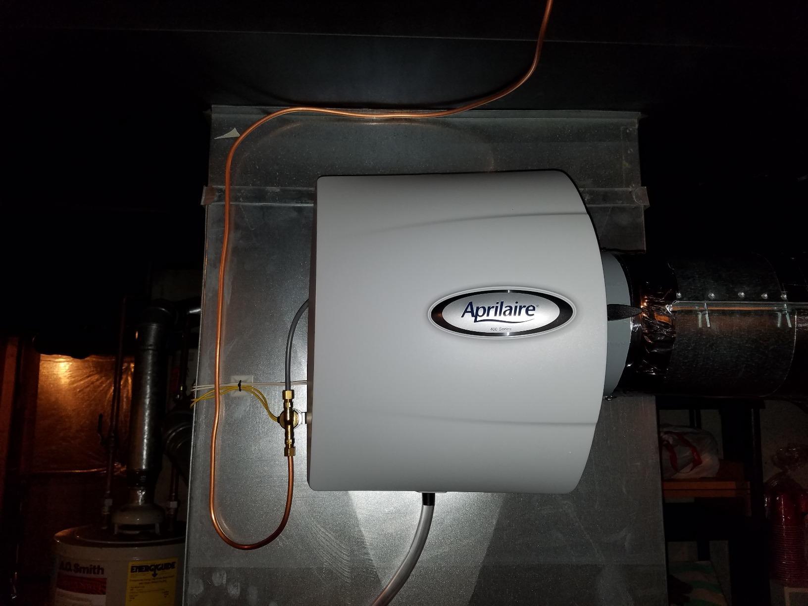 AprilAire 400M Whole-House Humidifier, Manual Water Saver Furnace Humidifier, Large Capacity Whole-House Humidifier for Homes up to 5,000 Sq. Ft., White customer photo 2