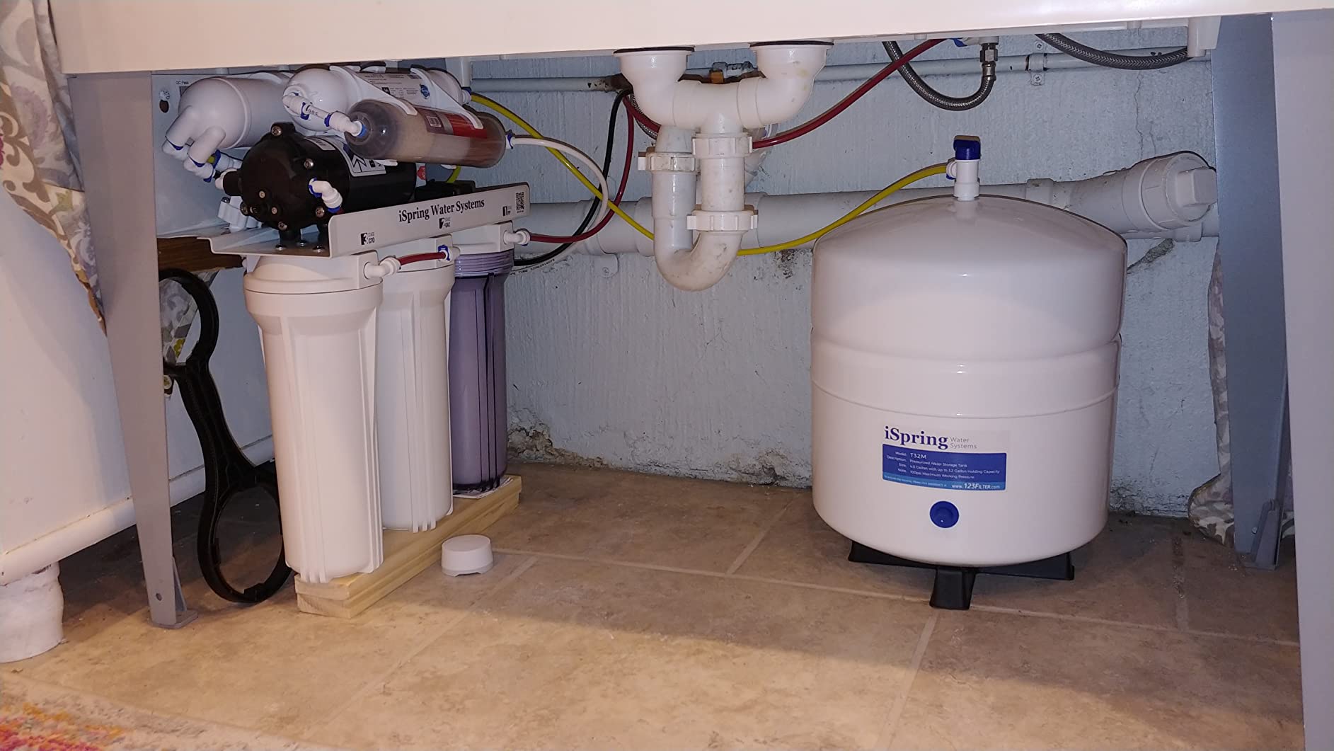 iSpring RCC7P-AK, 6-Stage Reverse Osmosis System Under Sink Alkaline Water Filter and Pump, RO Drinking Water Filtration System, Patented Top-Mounted Faucet Design for Easy Installation customer photo 1