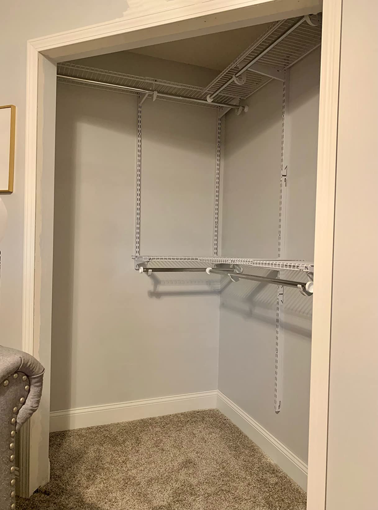 Rubbermaid Configurations Custom Closet Kit 3-6 Ft. Adjustable Metal Wire Shelving White Finish Expandable Organization System customer photo 1