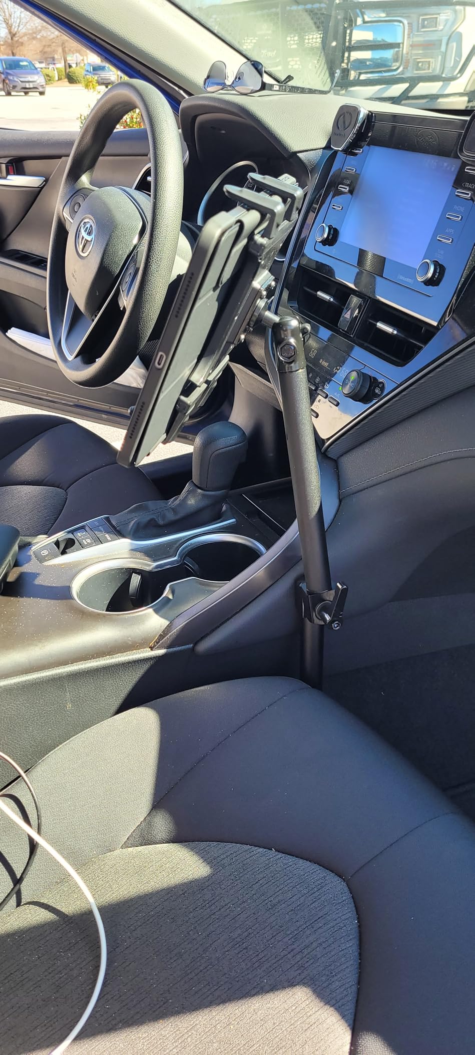 ARKON Mounts - Car Seat Rail Tablet Mount and Holder | Heavy-Duty for Car/Truck | Adjustable Angle & Height | Easy Installation & Removal | 22-inch Arm for Enhanced Accessibility & Convenience customer photo 2